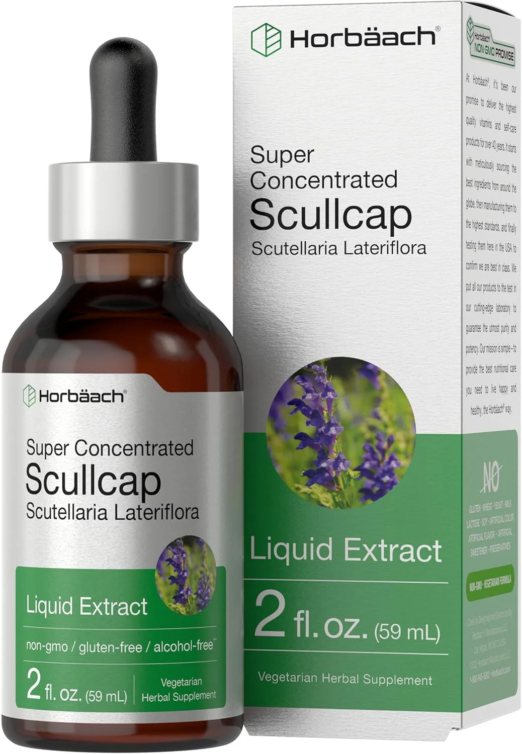 Scullcap Liquid Extract Alcohol Free, 2 fl oz (59 mL) Dropper Bottle - Image 3
