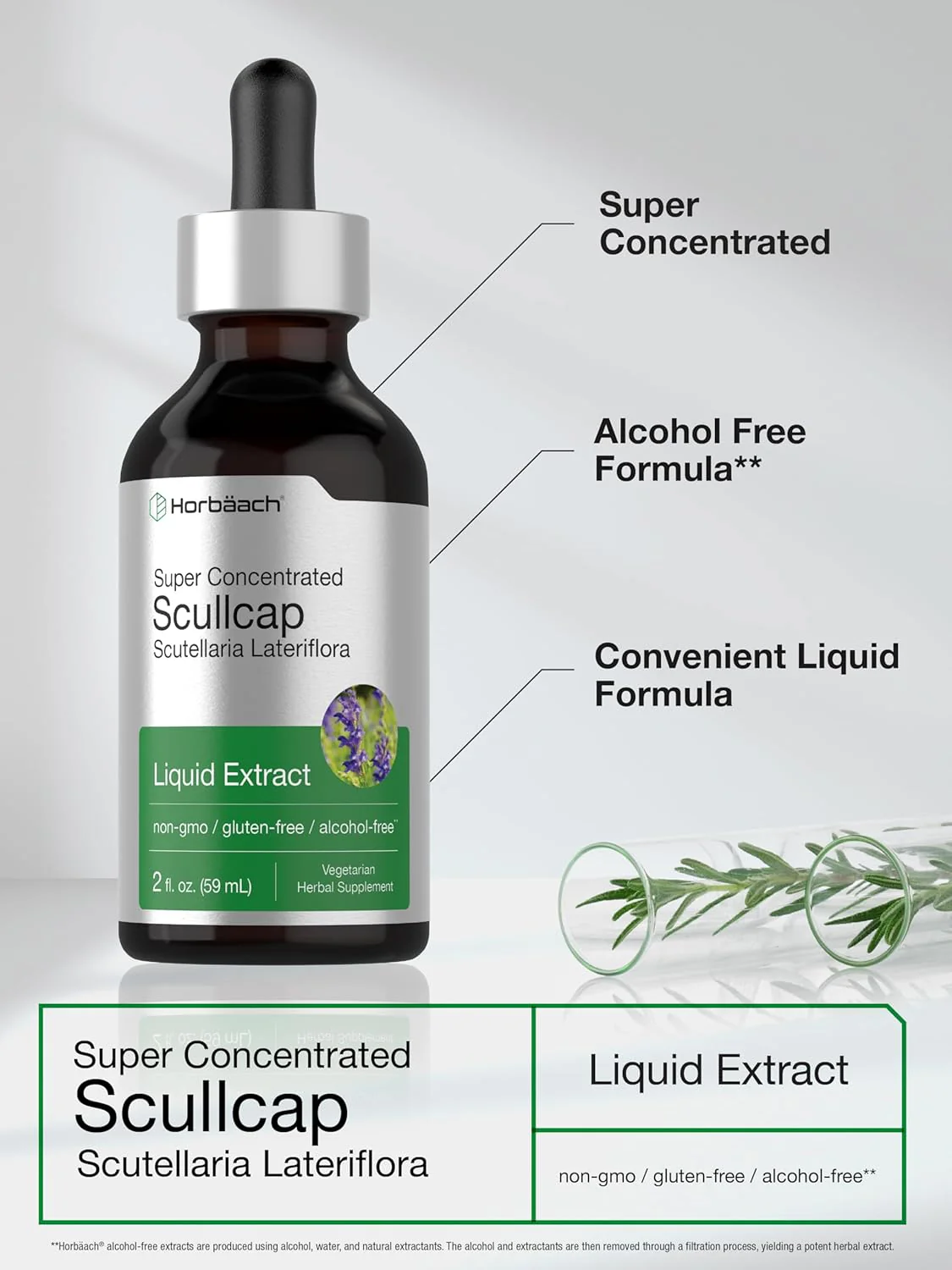 Scullcap Liquid Extract Alcohol Free, 2 fl oz (59 mL) Dropper Bottle - Image 5