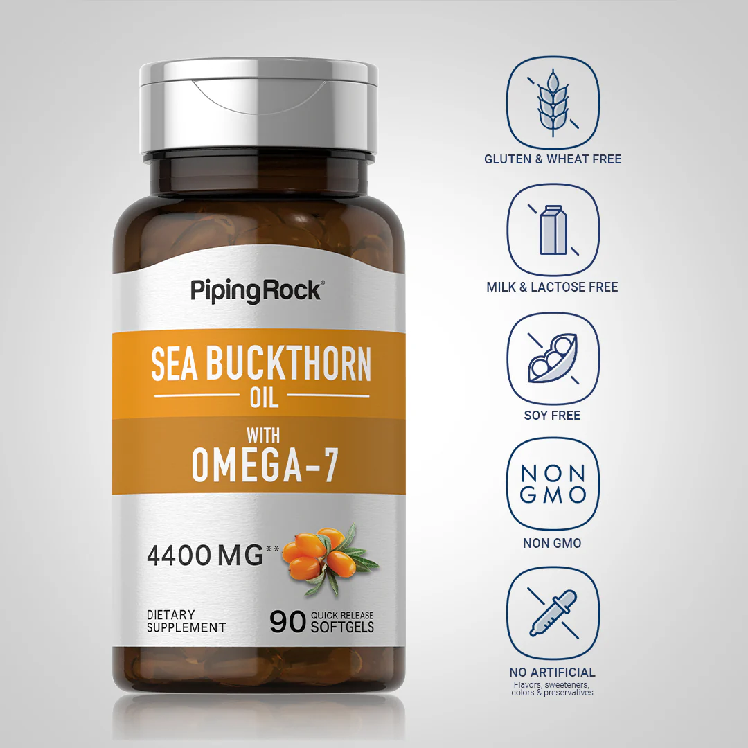 Sea Buckthorn Oil with Omega-7, 4400 mg, 90 Quick Release Softgels, 2  Bottles - Image 5