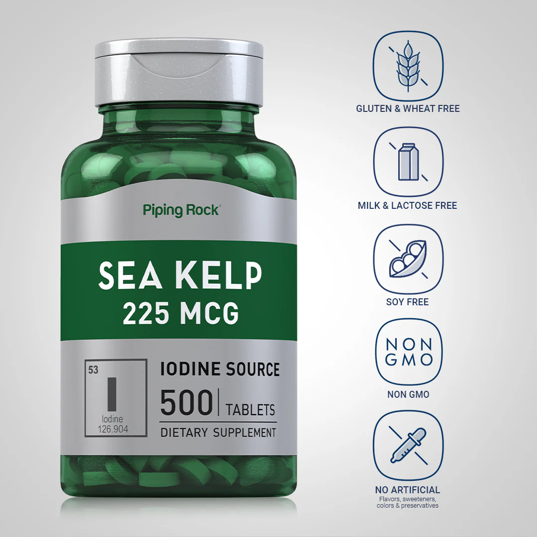 Sea Kelp (Iodine Source), 225 mcg, 500 Tablets - Image 5