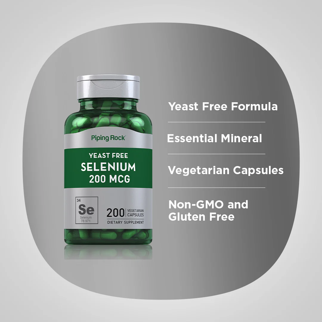 Selenium (Yeast Free), 200 mcg, 200 Vegetarian Capsules - Image 4