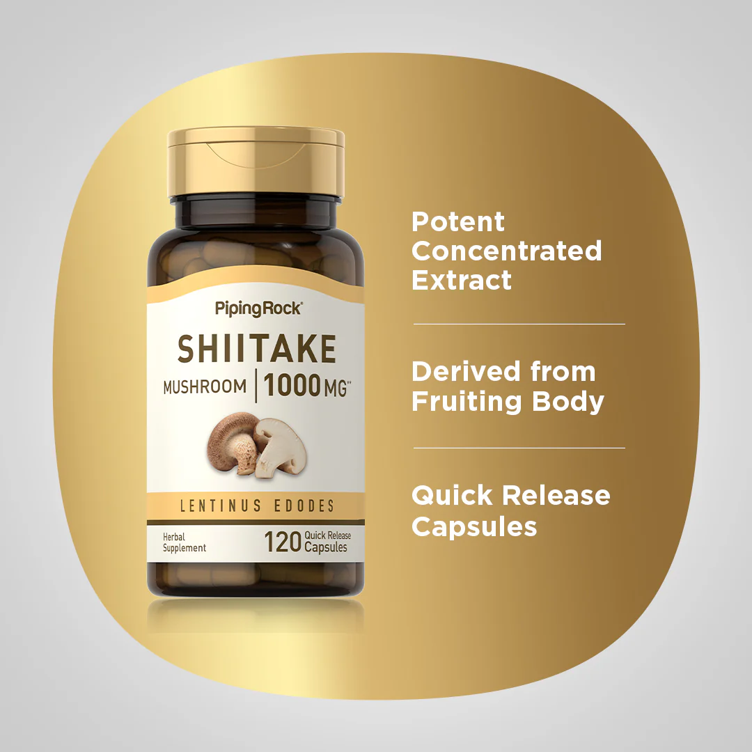 Shiitake Mushroom, 1000 mg, 120 Quick Release Capsules, 2  Bottles - Image 4