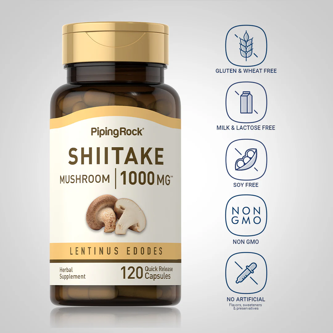 Shiitake Mushroom, 1000 mg, 120 Quick Release Capsules, 2  Bottles - Image 5