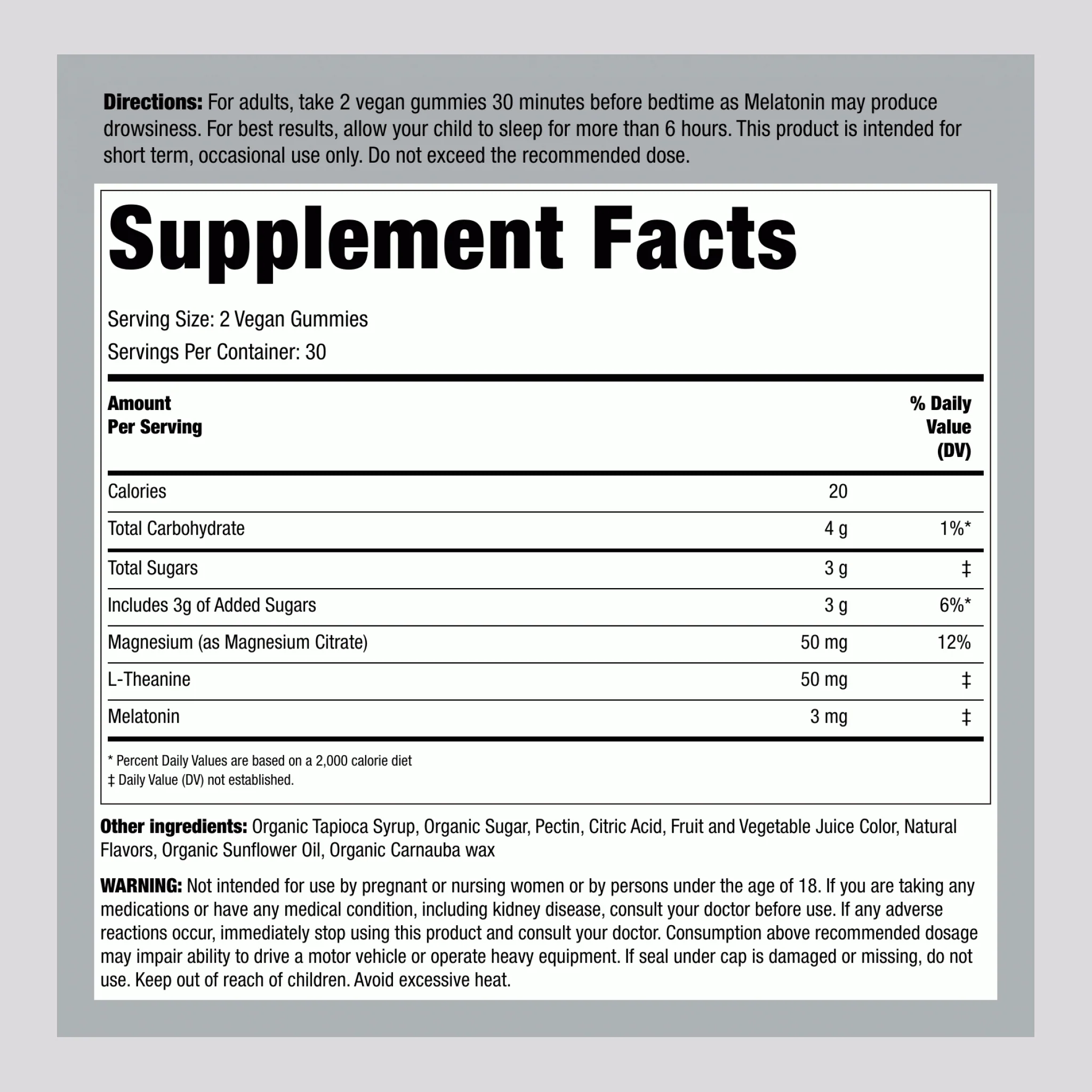 Sleep-3 Melatonin, Magnesium, & L-Theanine Gummies (Blueberry Pomegranate), 60 Vegan Gummies - Image 2
