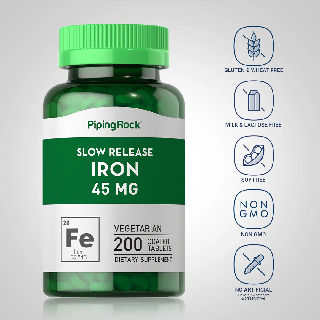 Slow Release Iron, 45 mg, 200 Coated Tablets - Image 5