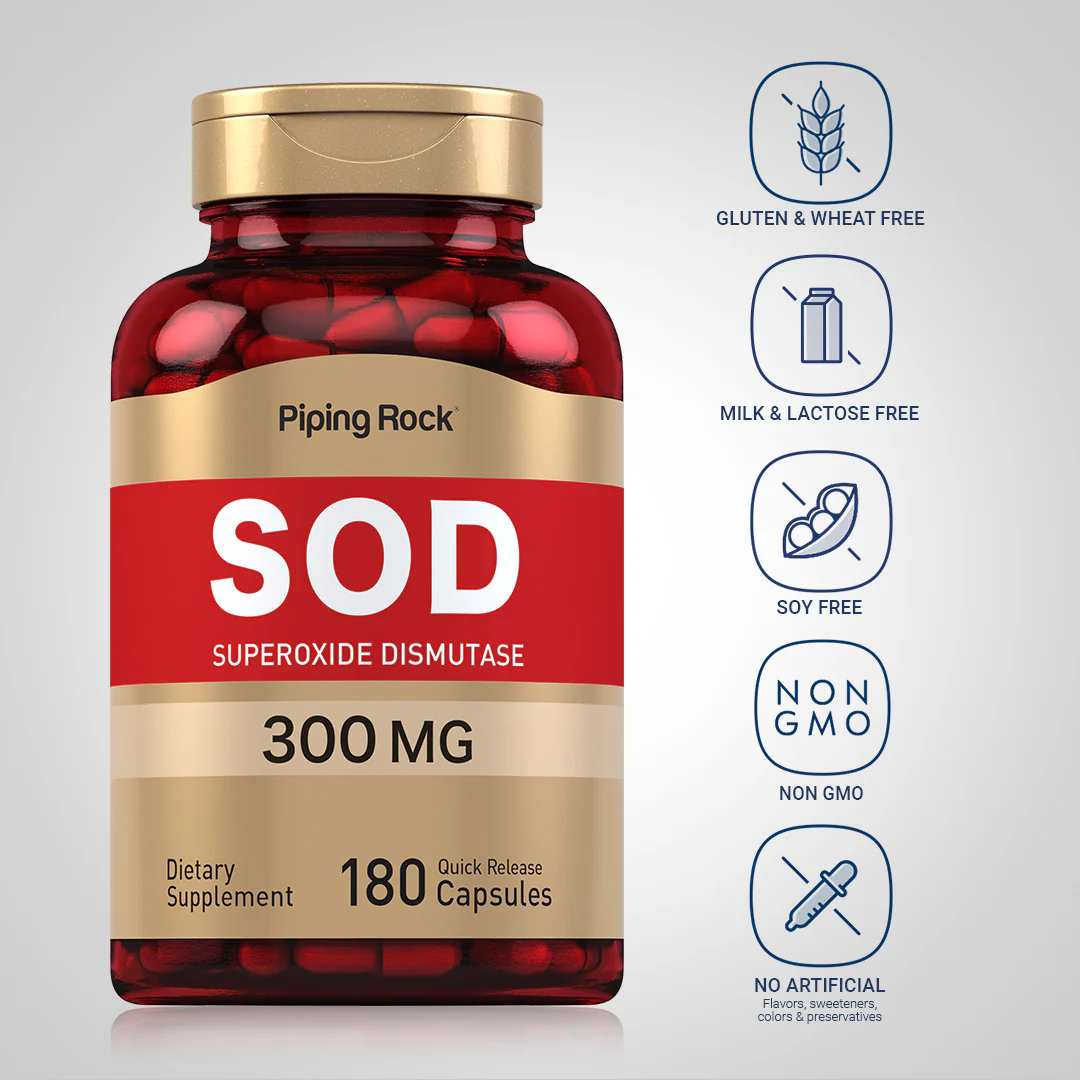 SOD Superoxide Dismutase 2400 Units, 300 mg, 180 Quick Release Capsules - Image 4