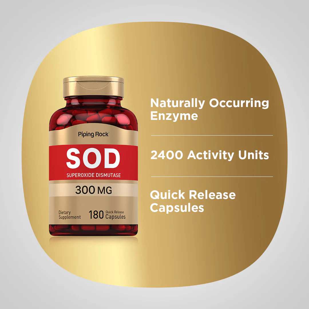 SOD Superoxide Dismutase 2400 Units, 300 mg, 180 Quick Release Capsules, 2  Bottles - Image 3