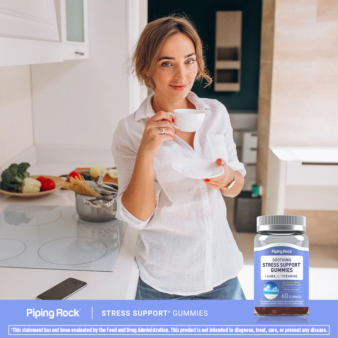 Soothing Stress Support + GABA & L-Theanine  (Delicious Lemon & Strawberry), 60 Gummies, 2  Bottles - Image 6