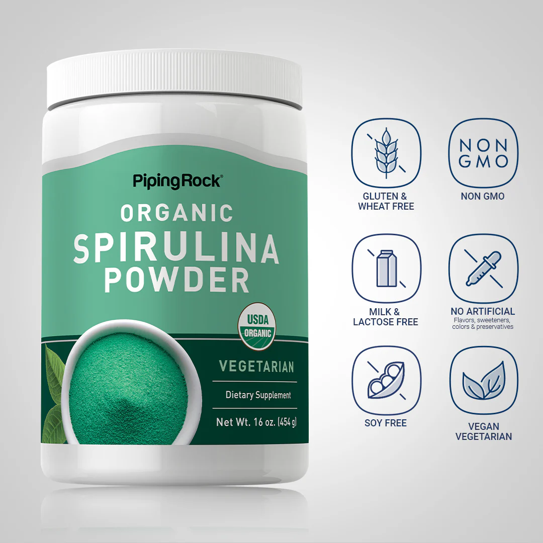 Spirulina Powder (Organic), 16 oz (454 g) Bottle - Image 4