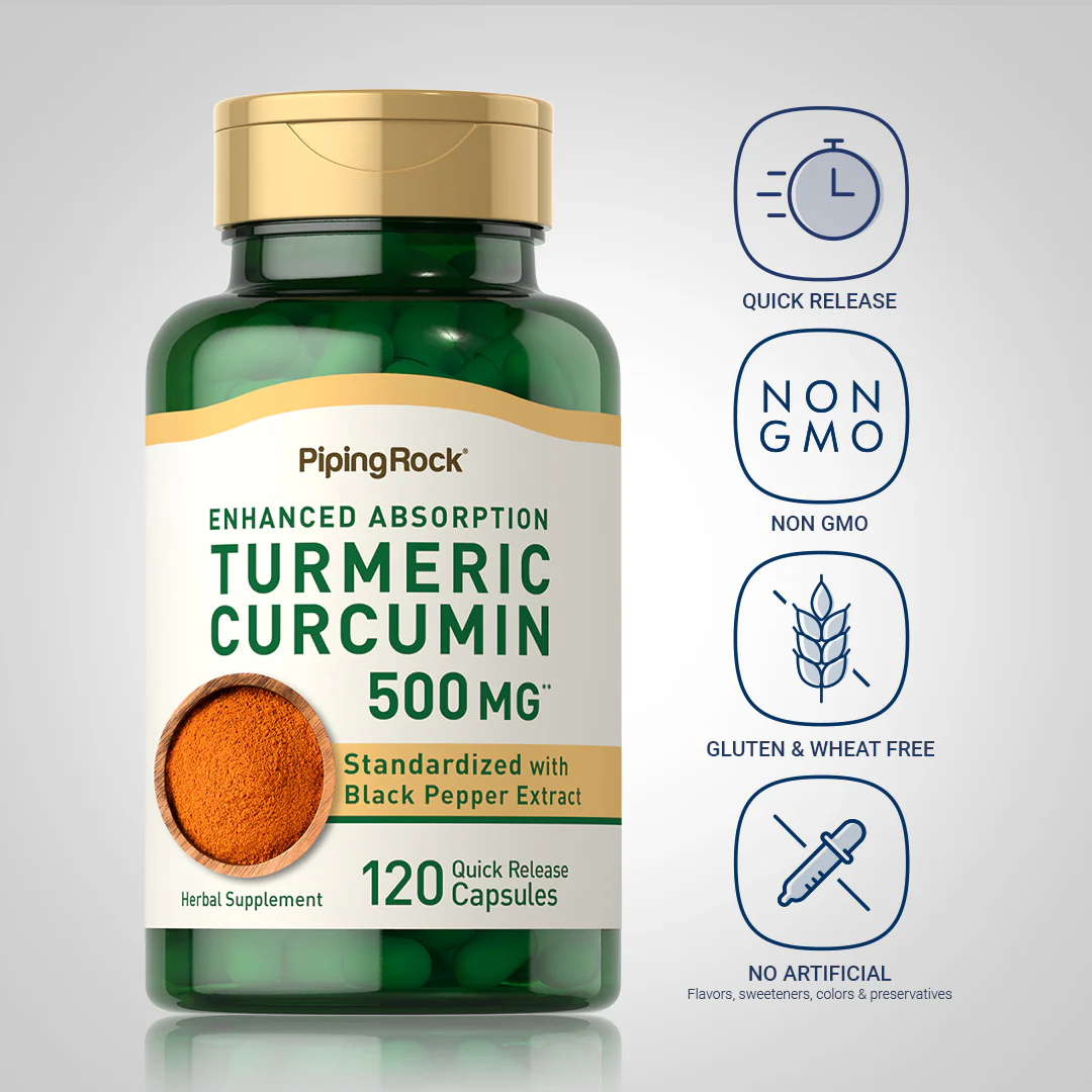 Standardized Turmeric Curcumin Complex, 500 mg, 120 Quick Release Capsules - Image 5