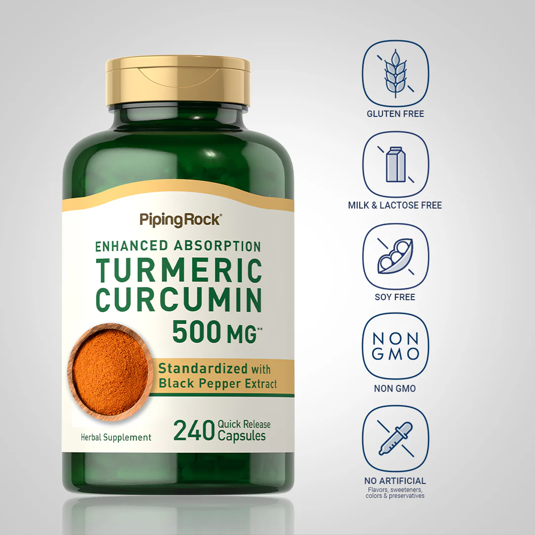 Standardized Turmeric Curcumin Complex, 500 mg, 240 Quick Release Capsules - Image 5