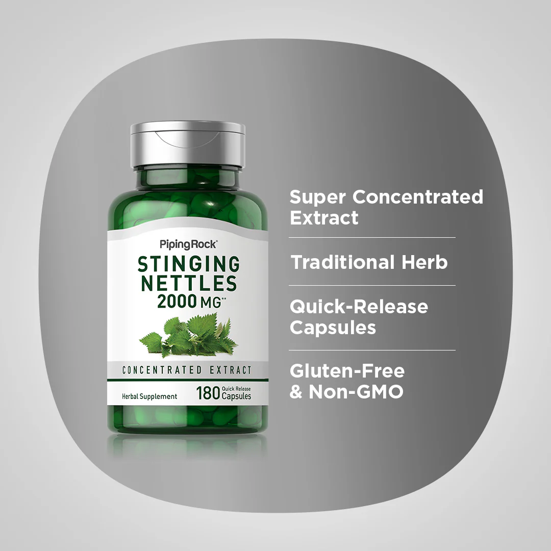 Stinging Nettles, 2000 mg, 180 Quick Release Capsules - Image 4