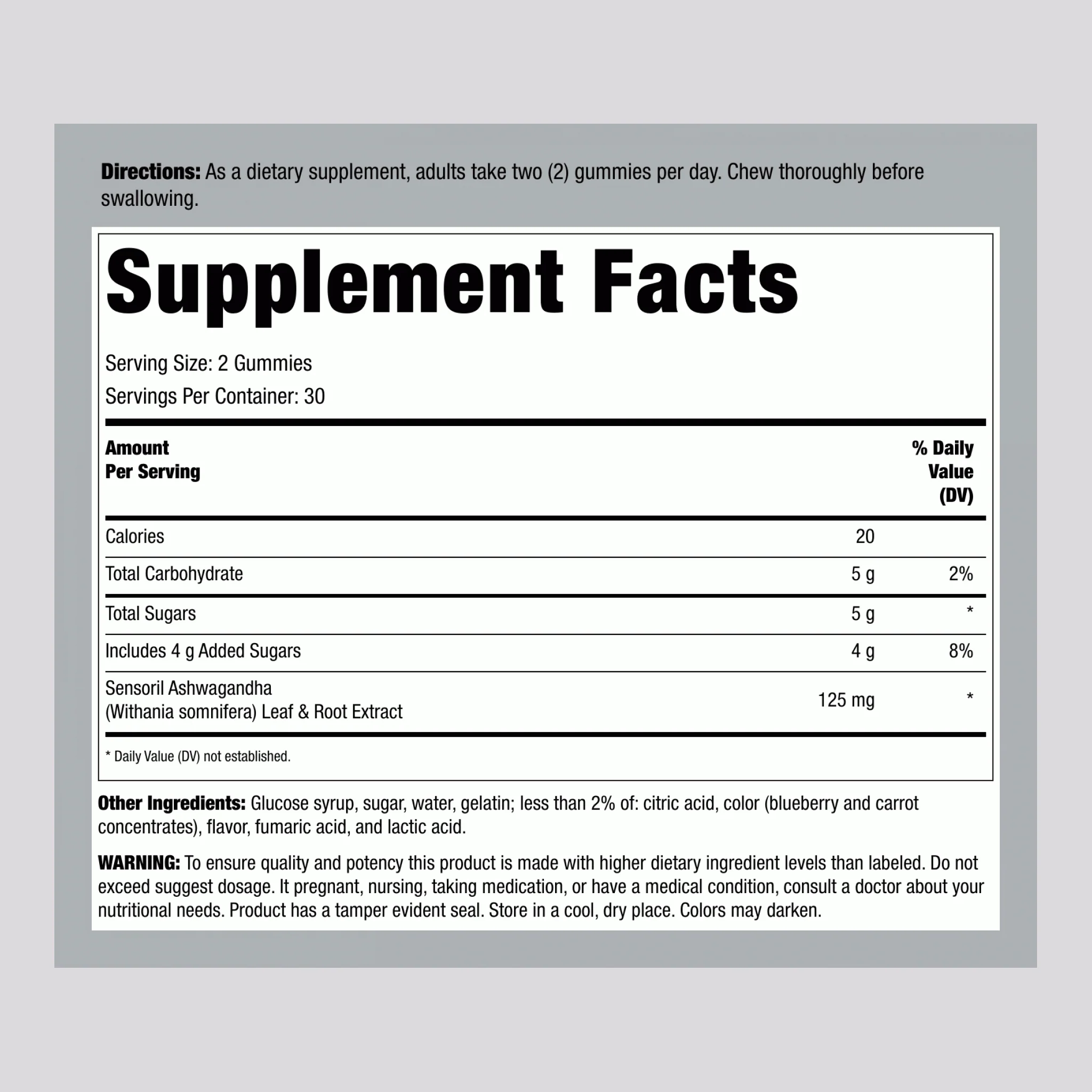 Stress Support with Ashwagandha (Blueberry), 60 Gummies - Image 2