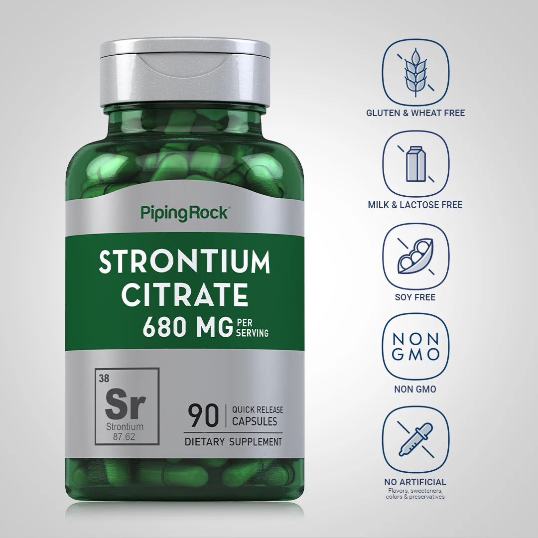 Strontium Citrate, 680 mg (per serving), 90 Quick Release Capsules - Image 5