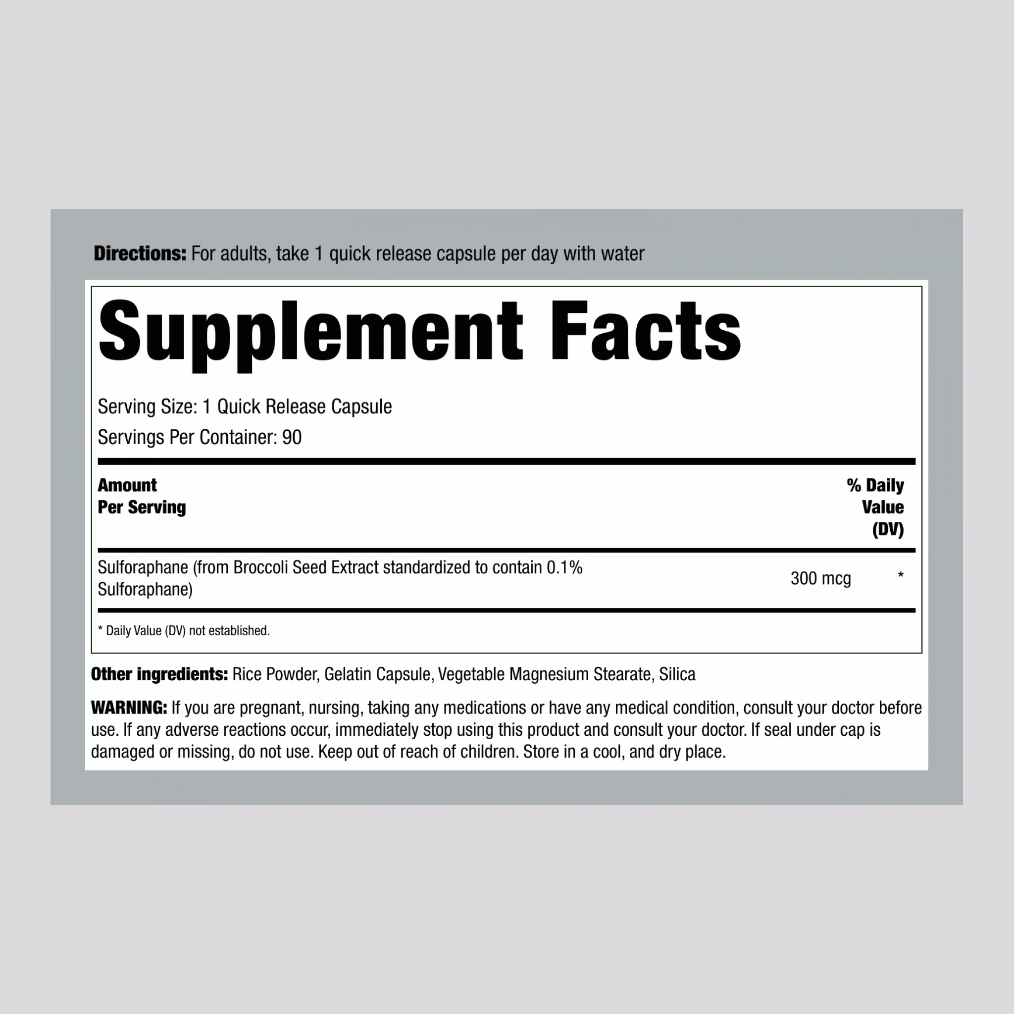 Sulforaphane (From Broccoli), 90 Quick Release Capsules - Image 2