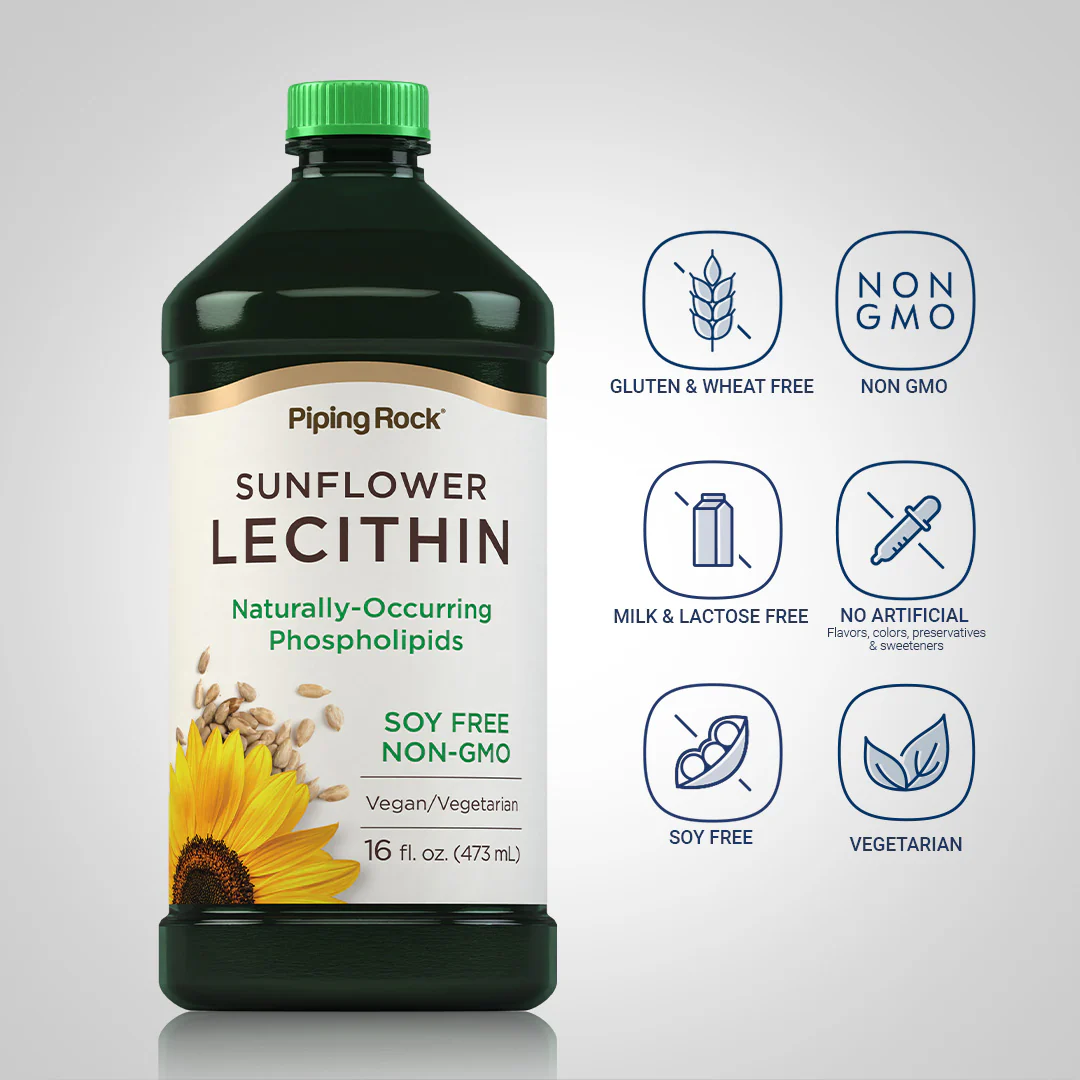 Sunflower Liquid Lecithin, 16 fl oz (473 mL) Bottle - Image 4
