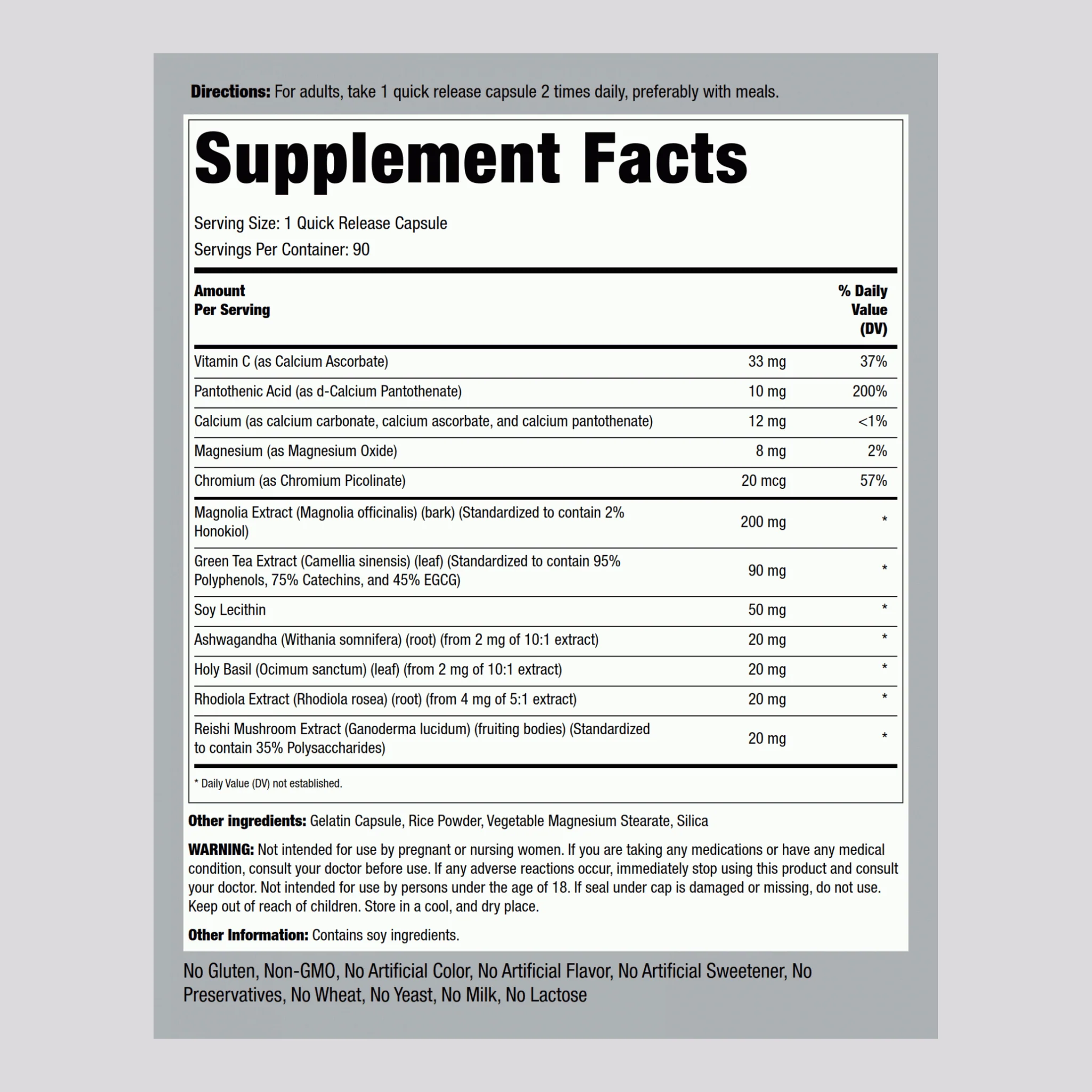 Super Cortisol Support, 90 Quick Release Capsules - Image 2