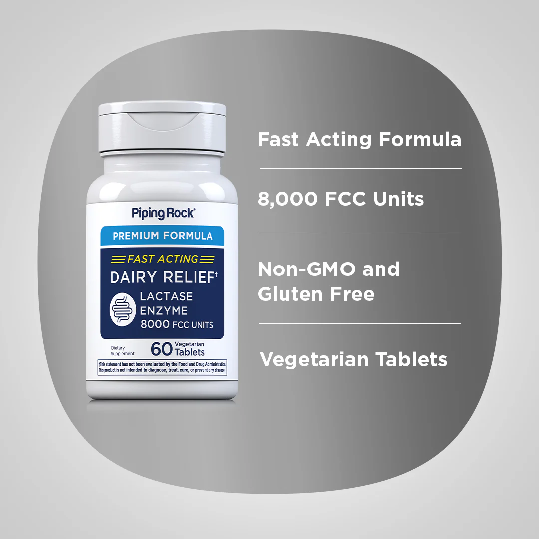 Super Dairy Digest-Lactase Enzyme 8000 FCC Units, 60 Vegetarian Tablets - Image 3