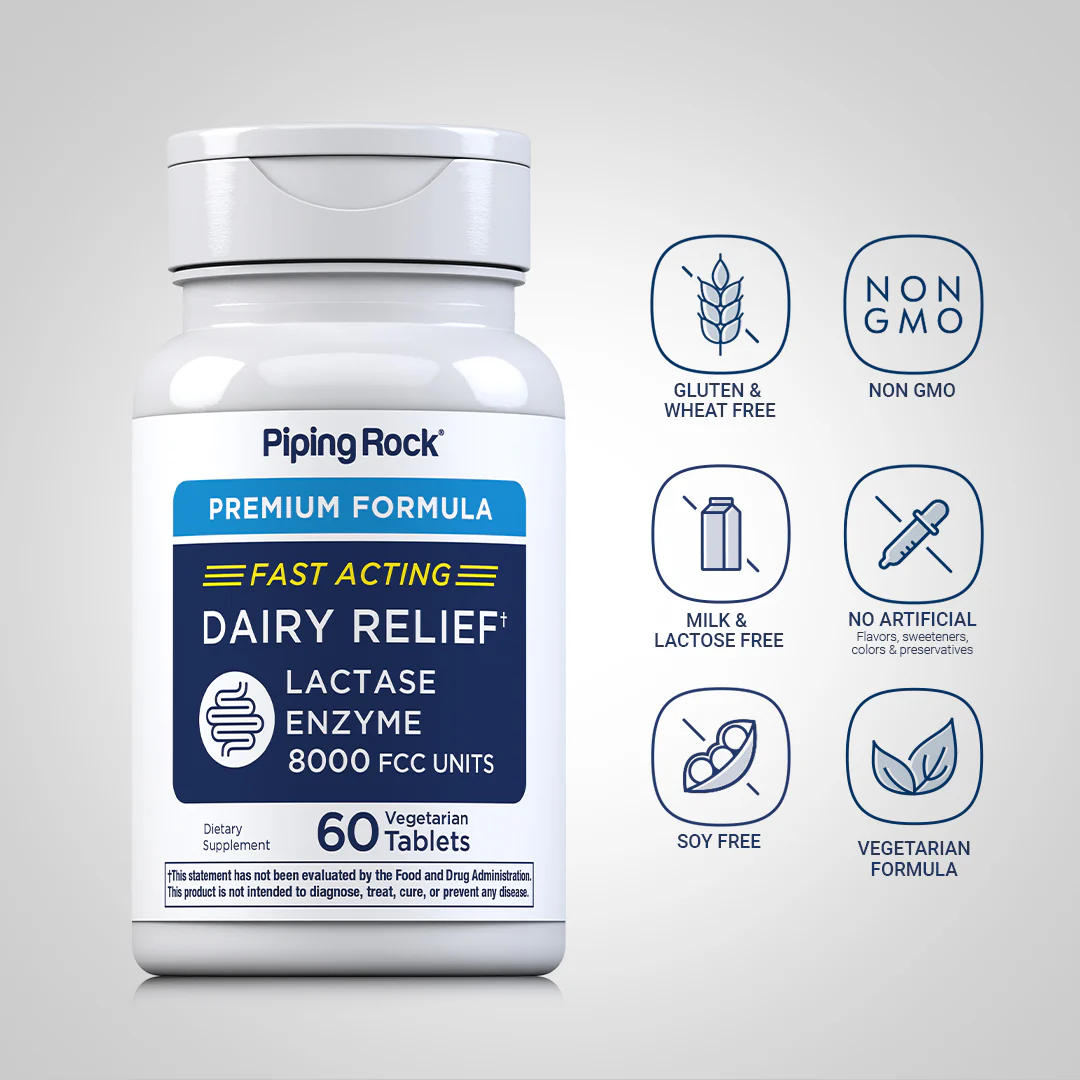 Super Dairy Digest-Lactase Enzyme 8000 FCC Units, 60 Vegetarian Tablets - Image 4