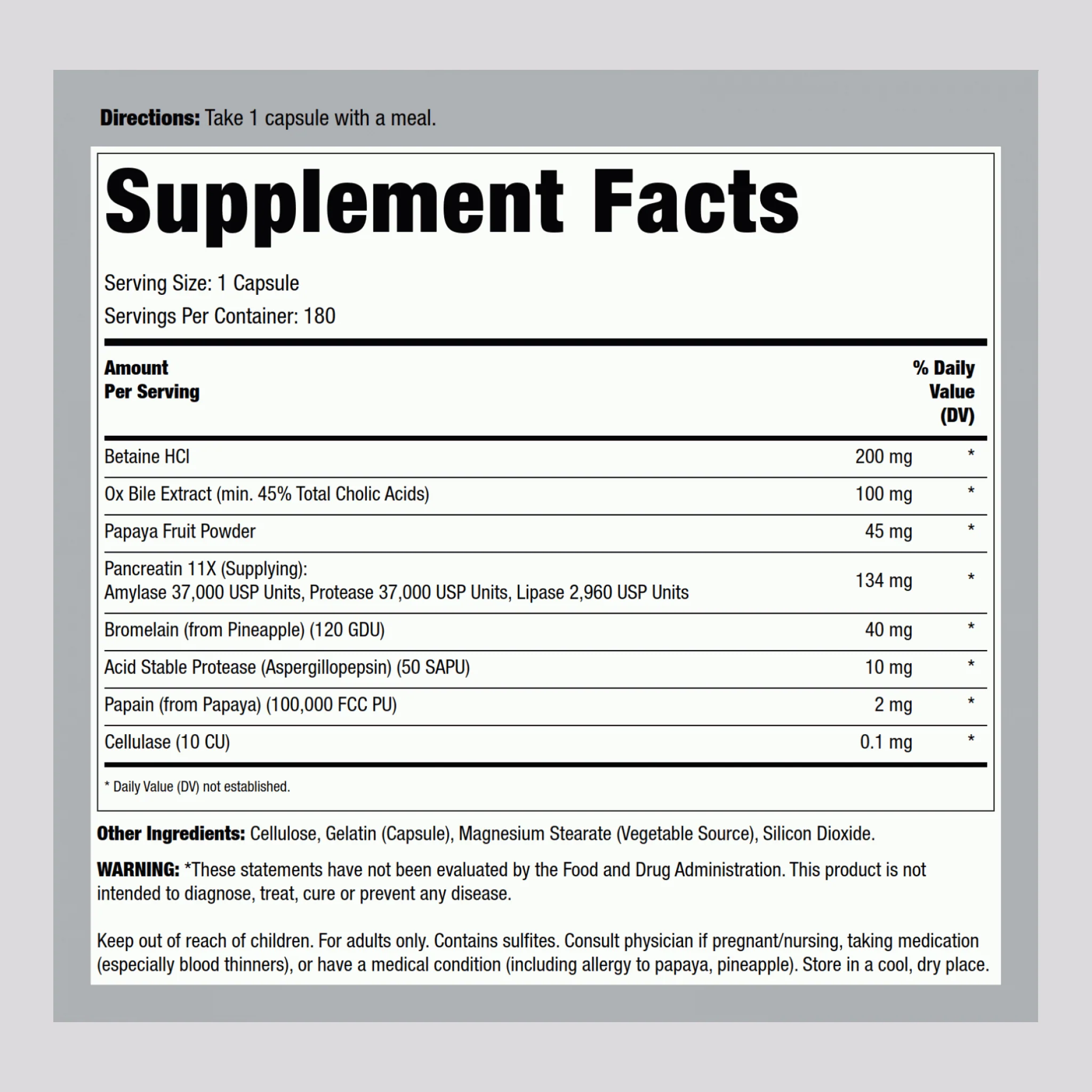 Super Enzymes, 180 Capsules - Image 2