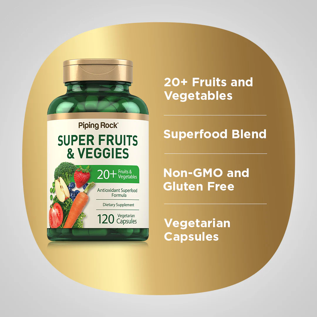 Super Fruits and Veggies, 120 Vegetarian Capsules - Image 3