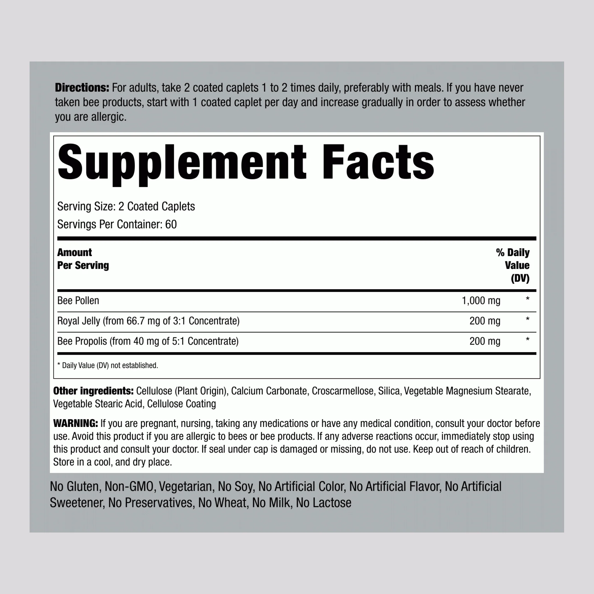 Supreme Bee Pollen Complex, 120 Coated Caplets - Image 2