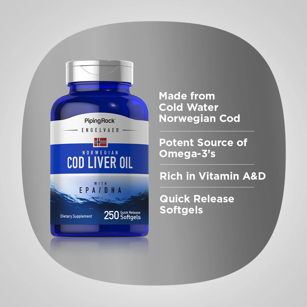 Supreme Engelvaer Norwegian Cod Liver Oil, 250 Quick Release Softgels - Image 4