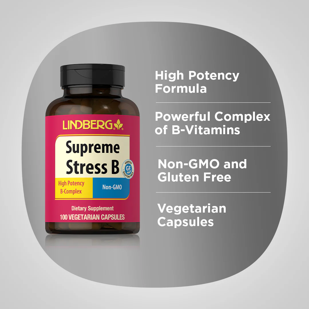 Supreme Stress B, 100 Vegetarian Capsules - Image 4