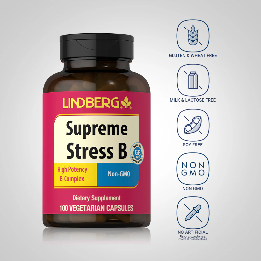 Supreme Stress B, 100 Vegetarian Capsules - Image 5