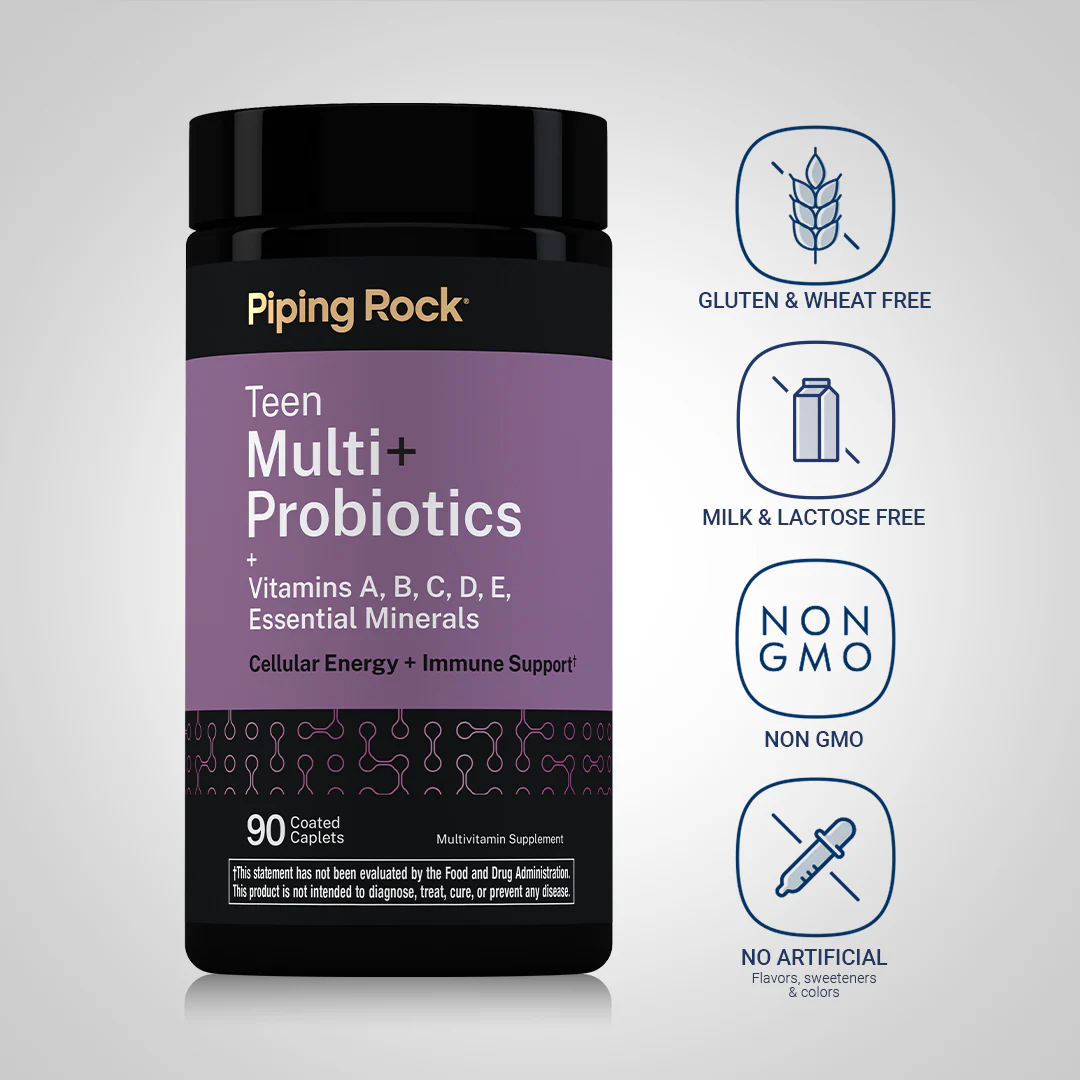 Teen Multi + Probiotics, 90 Coated Caplets - Image 4