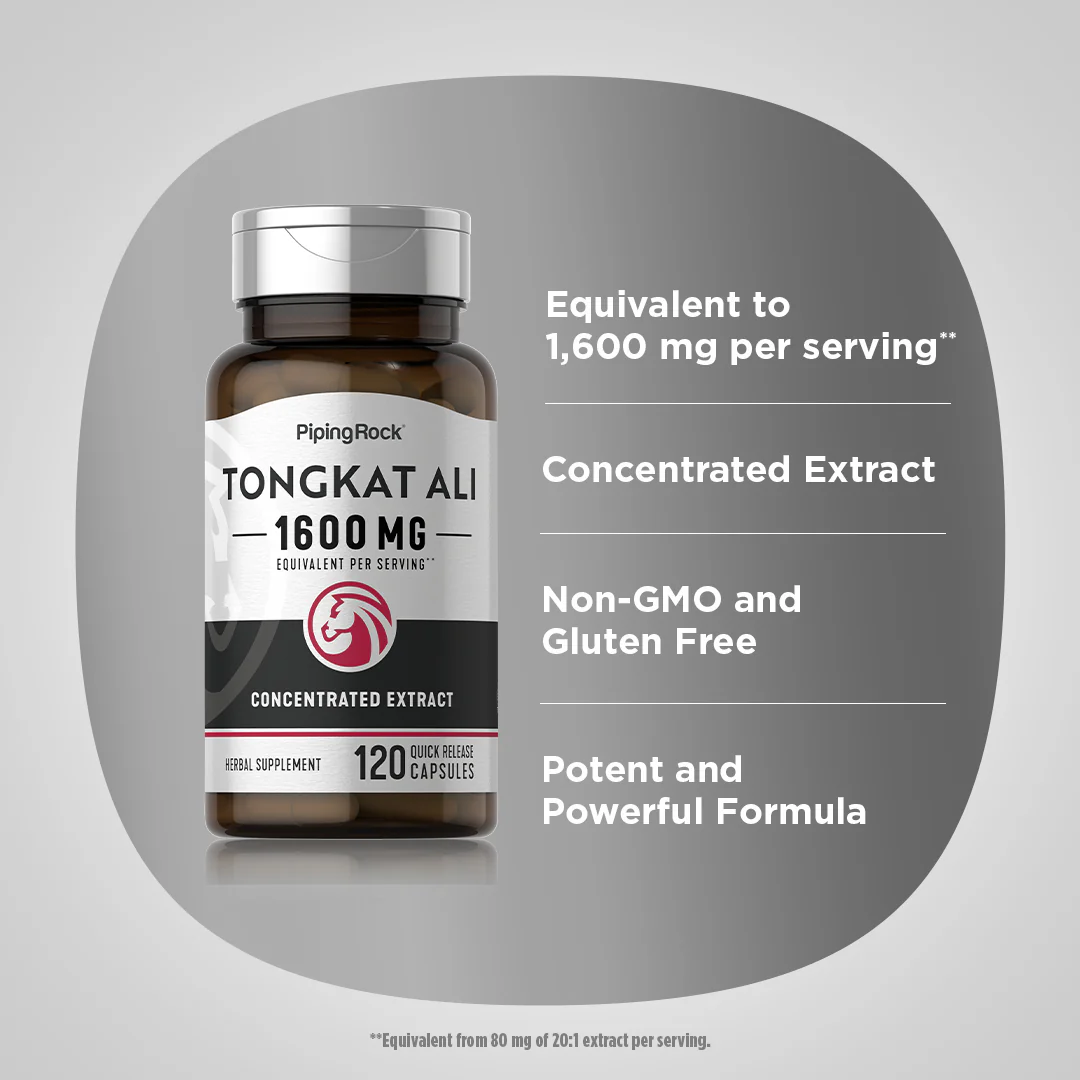 Tongkat Ali Long Jack, 1600 mg (per serving), 120 Quick Release Capsules, 2  Bottles - Image 4