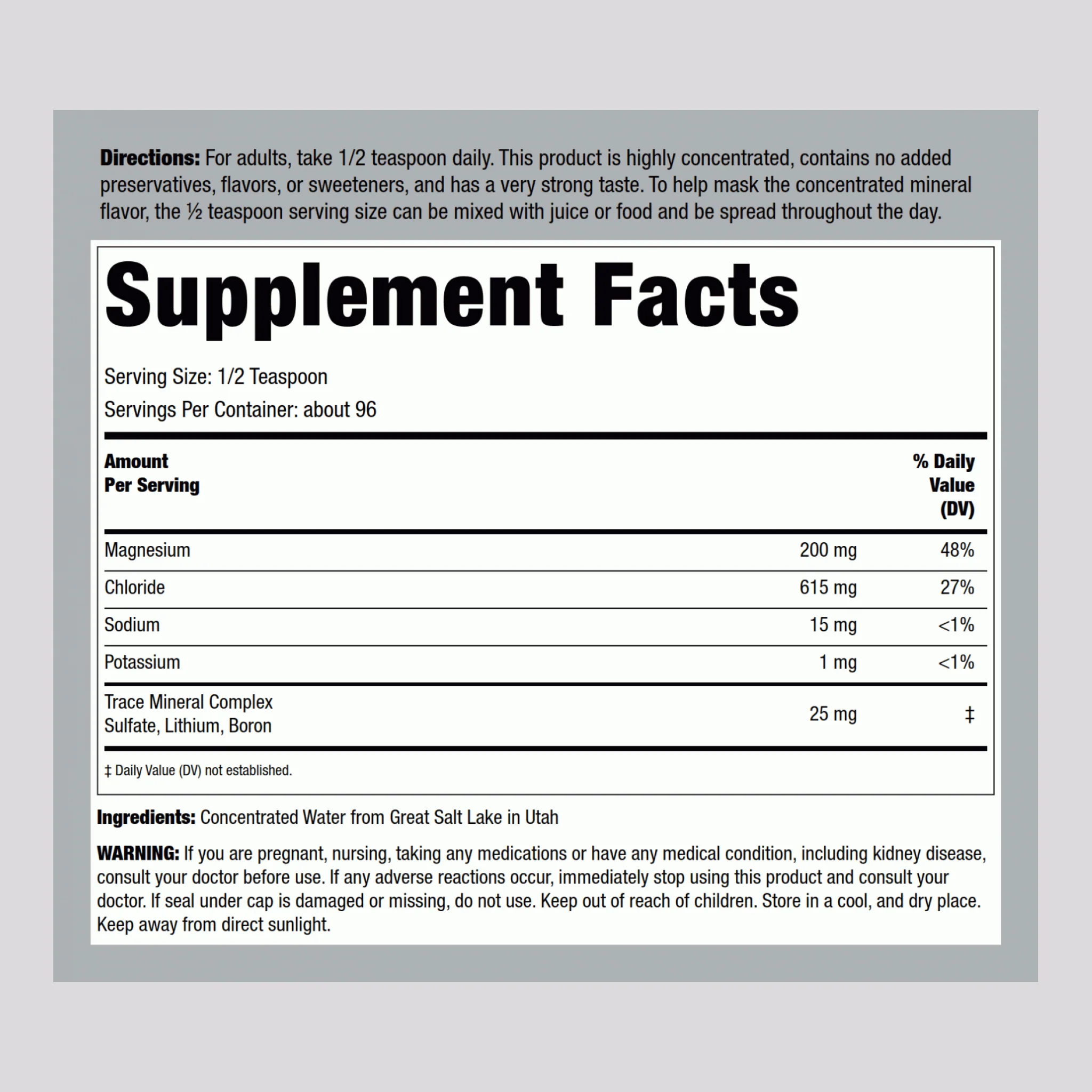 Trace Mineral Liquid, 8 oz (237 mL) Bottle - Image 2