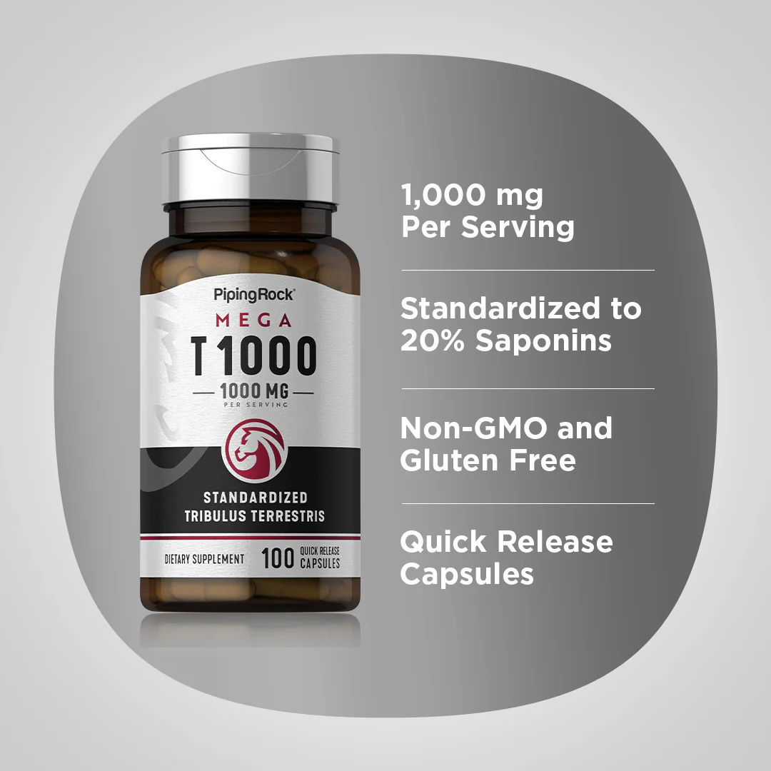 Tribulus Mega, 1000 mg (per serving), 100 Quick Release Capsules - Image 4