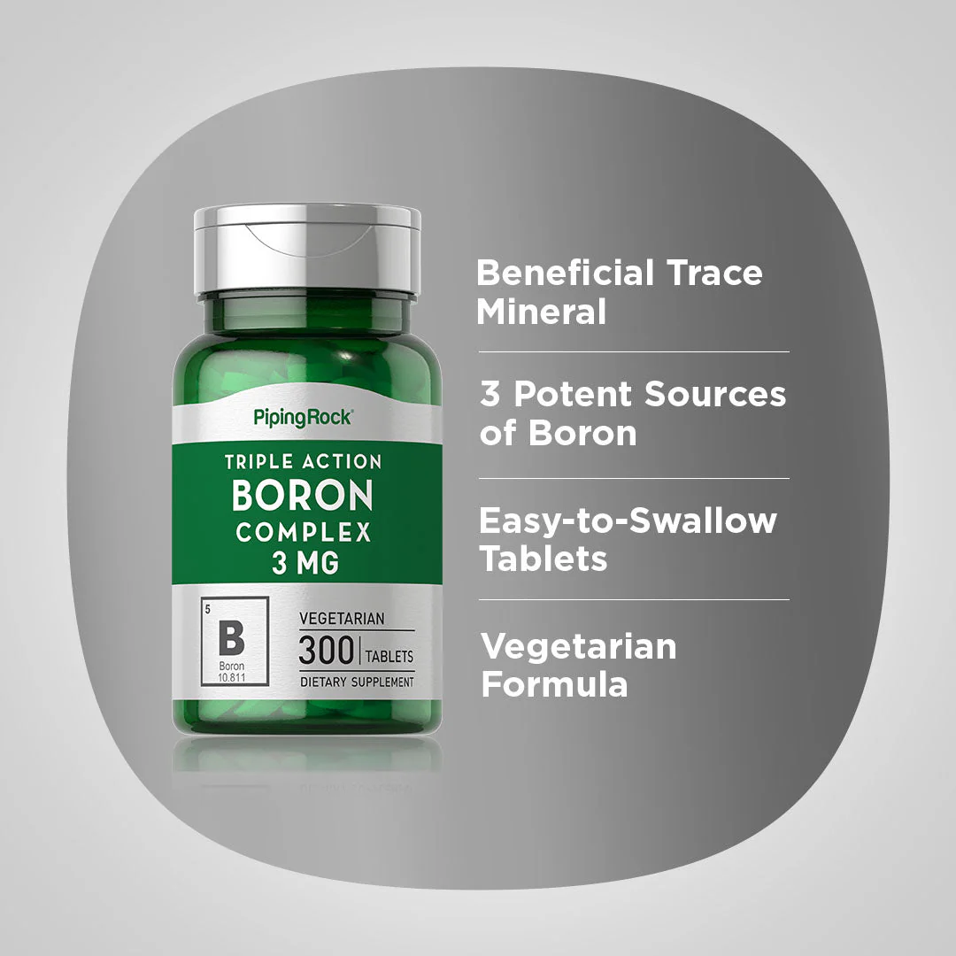 Triple Action Boron Complex, 3 mg, 300 Tablets, 2  Bottles - Image 4