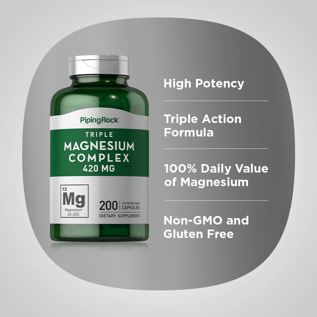 Triple Magnesium Complex, 420 mg, 200 Quick Release Capsules - Image 4
