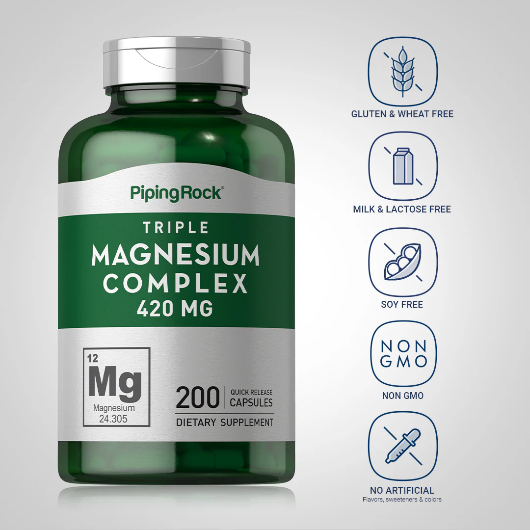 Triple Magnesium Complex, 420 mg, 200 Quick Release Capsules, 2  Bottles - Image 5