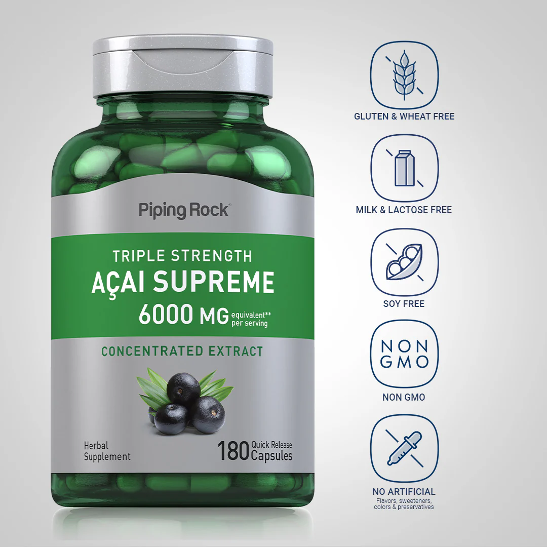 Triple Strength Acai Supreme, 6000 mg (per serving), 180 Quick Release Capsules - Image 5
