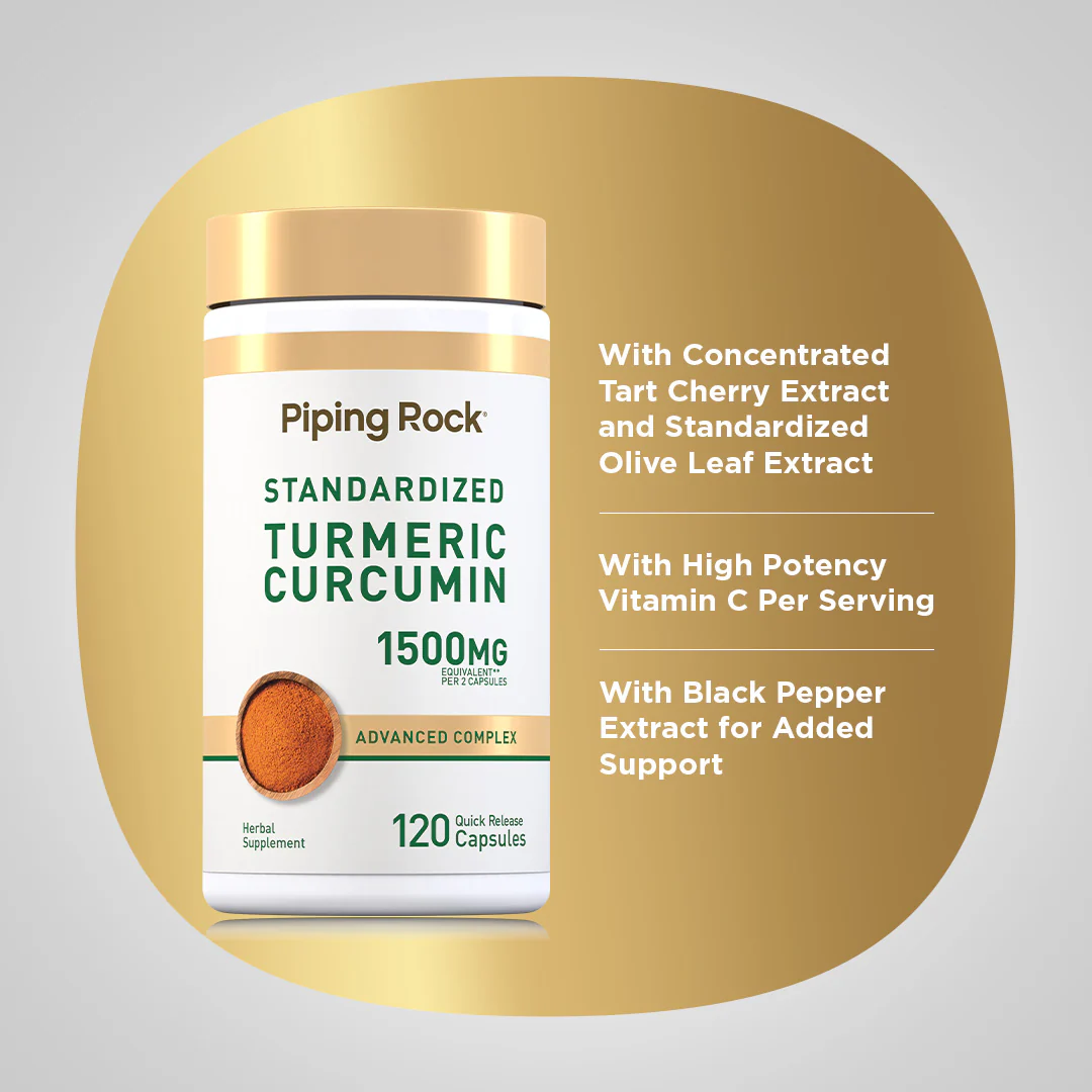 Turmeric Curcumin Standardized Advanced Complex, 120 Quick Release Capsules, 2  Bottles - Image 4