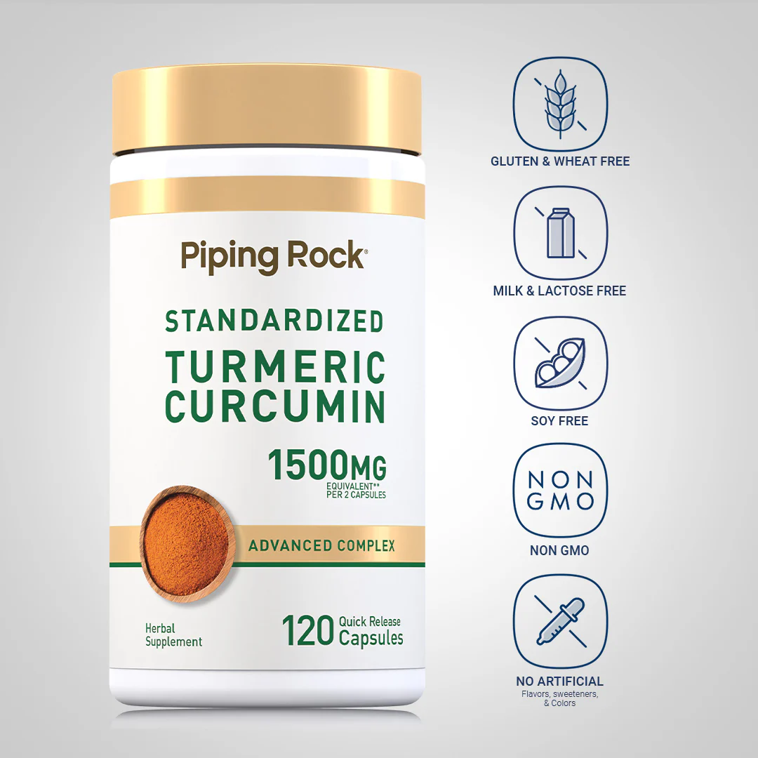 Turmeric Curcumin Standardized Advanced Complex, 120 Quick Release Capsules, 2  Bottles - Image 5