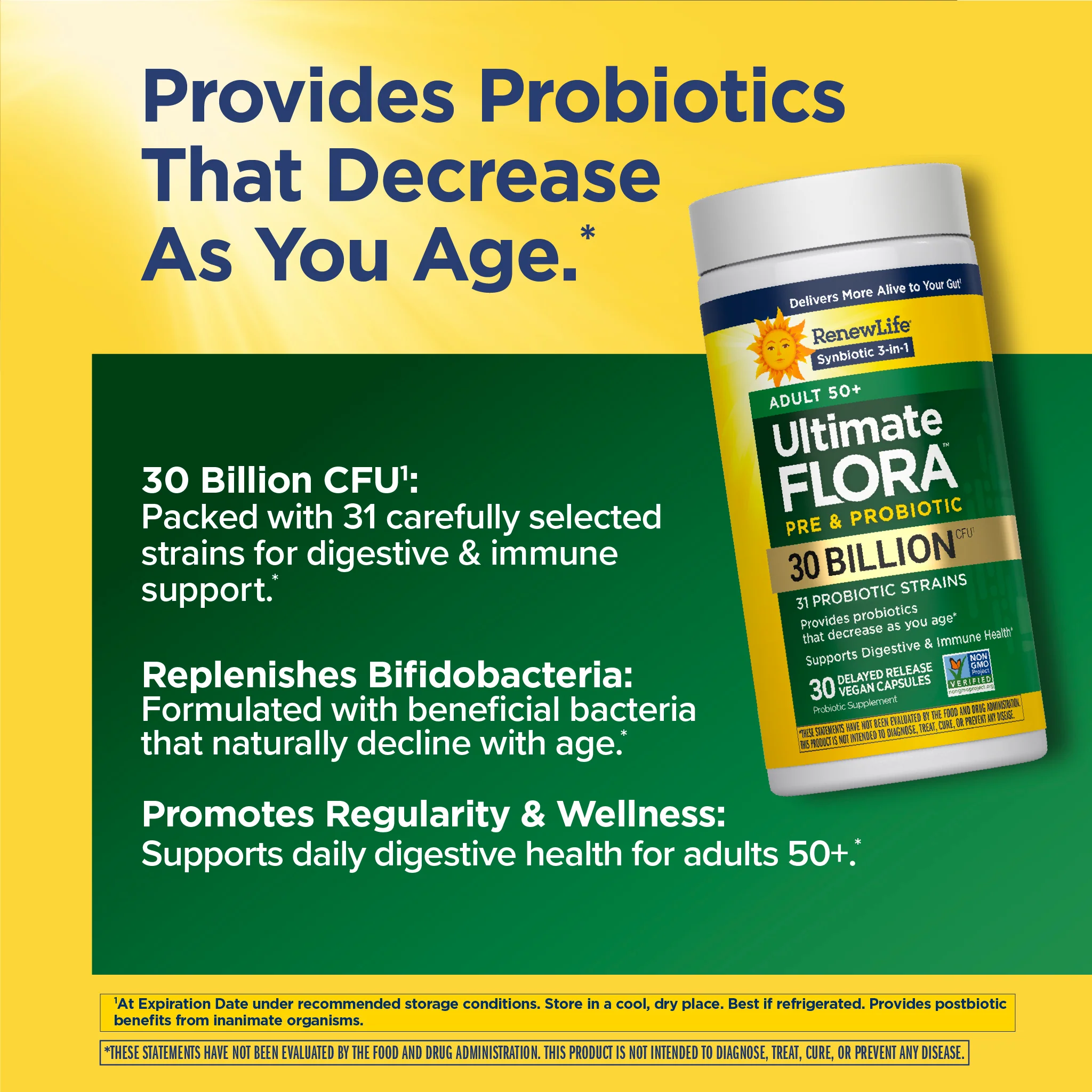 Ultimate Flora 50+ Probiotic 30 Billion, 30 Delayed Release Vegan Caps - Image 5