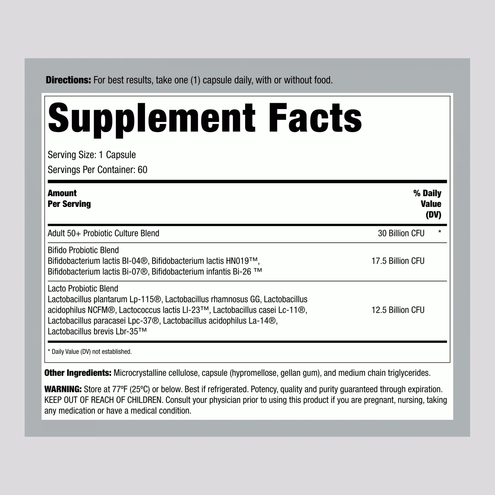 Ultimate Flora 50+ Probiotic 30 Billion, 60 Delayed Release Vegan Caps - Image 2