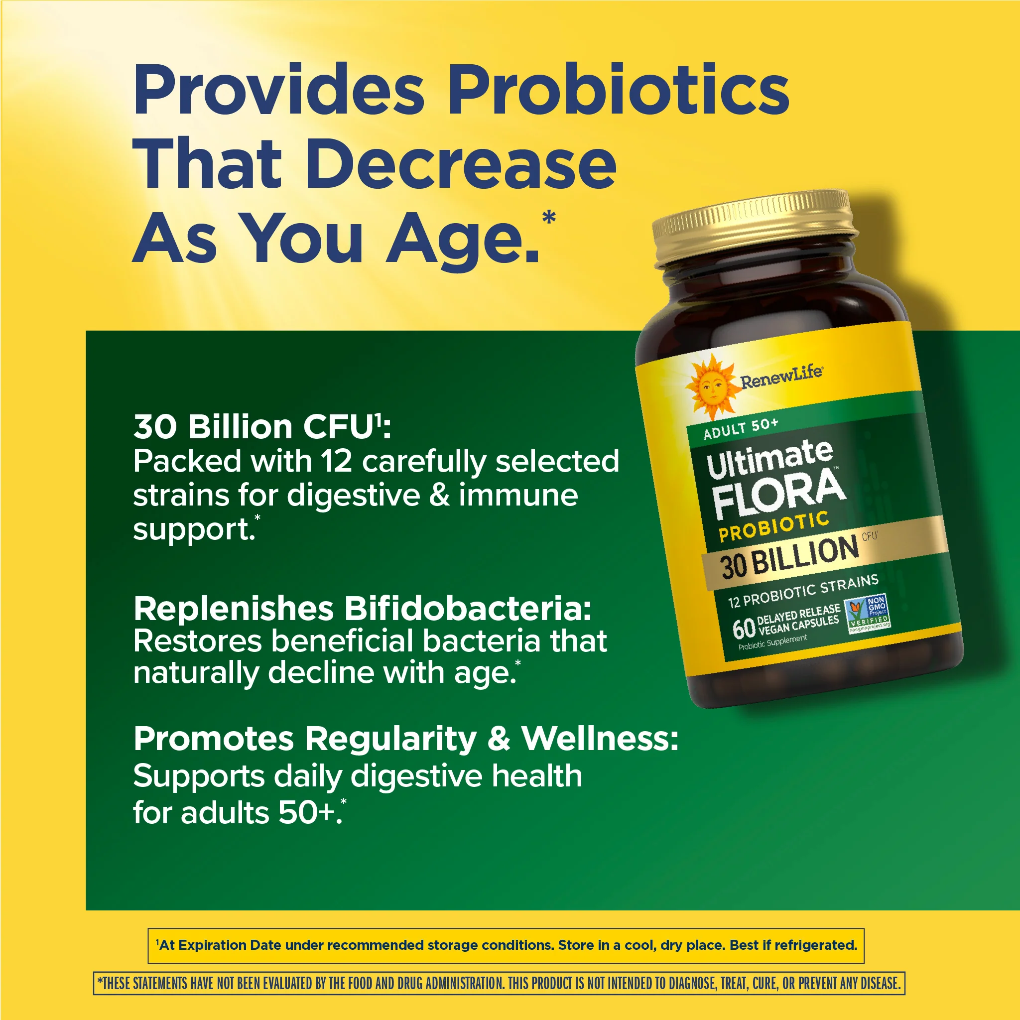 Ultimate Flora 50+ Probiotic 30 Billion, 60 Delayed Release Vegan Caps - Image 6