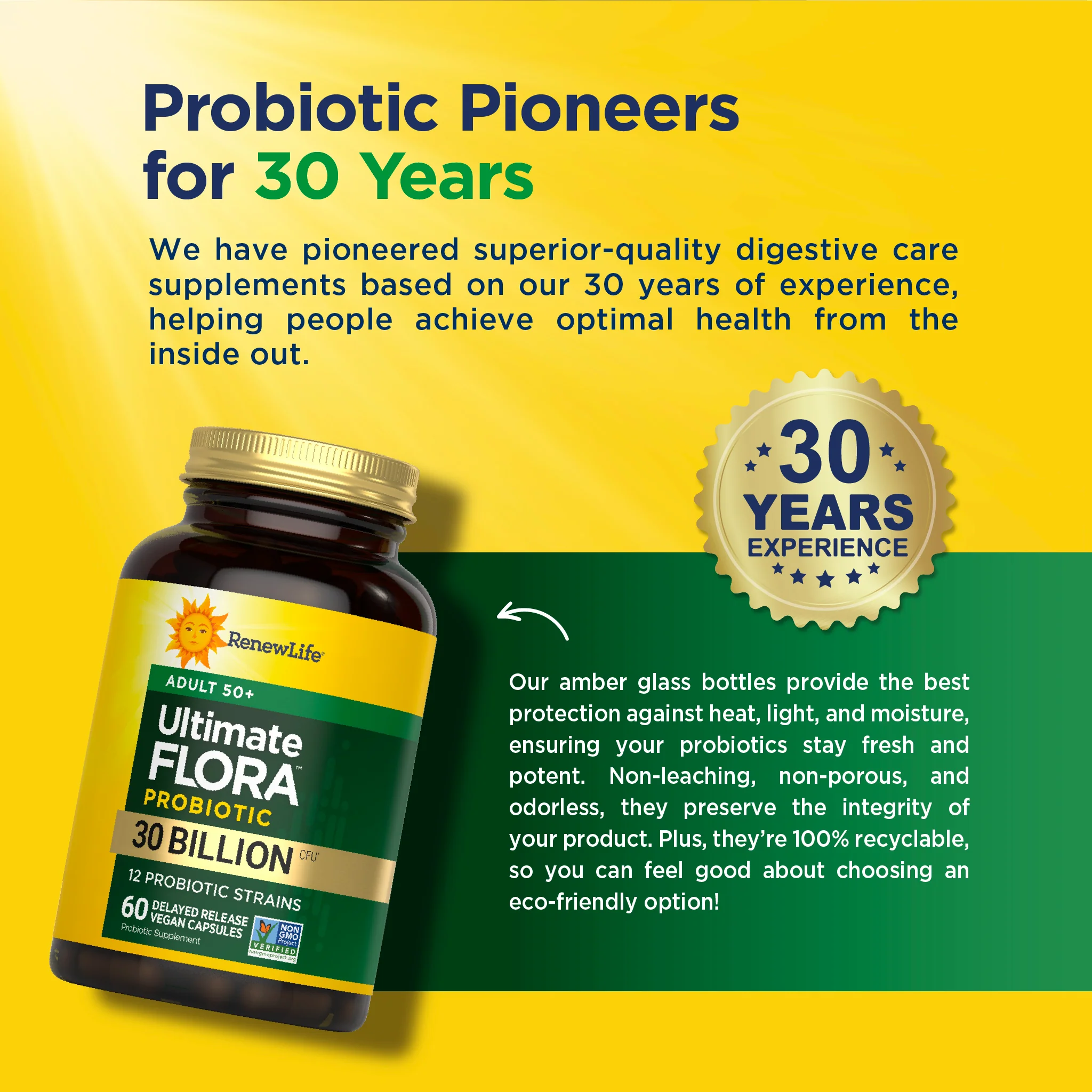 Ultimate Flora 50+ Probiotic 30 Billion, 60 Delayed Release Vegan Caps - Image 8