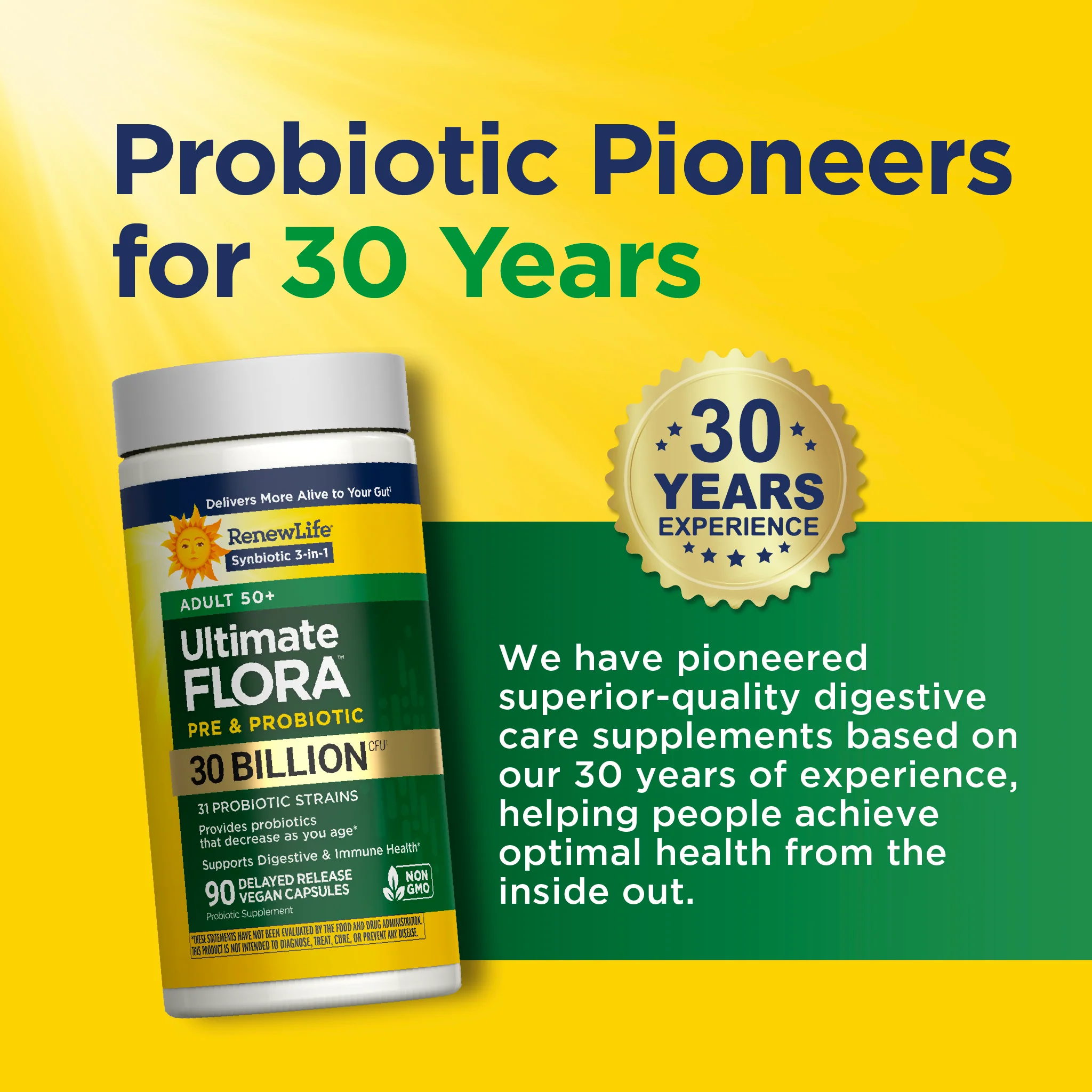 Ultimate Flora 50+ Probiotic 30 Billion, 90 Delayed Release Vegan Caps - Image 8