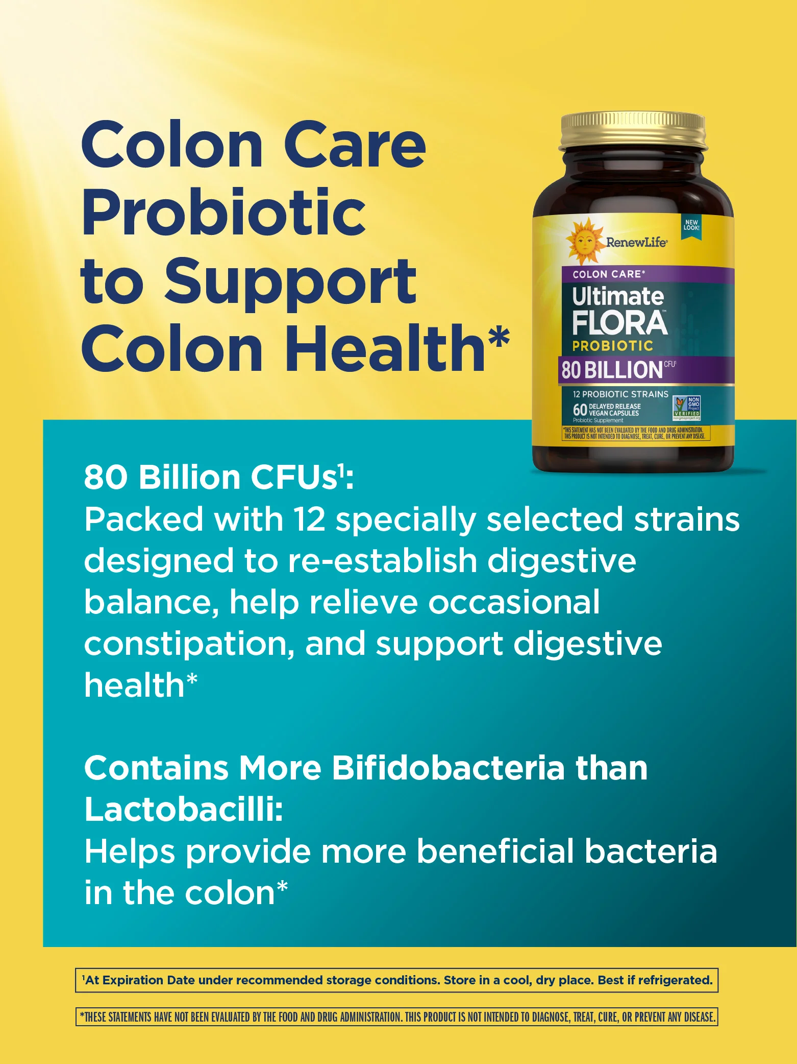 Ultimate Flora Colon Care Probiotic 80 Billion, 60 Delayed Release Vegan Caps - Image 6