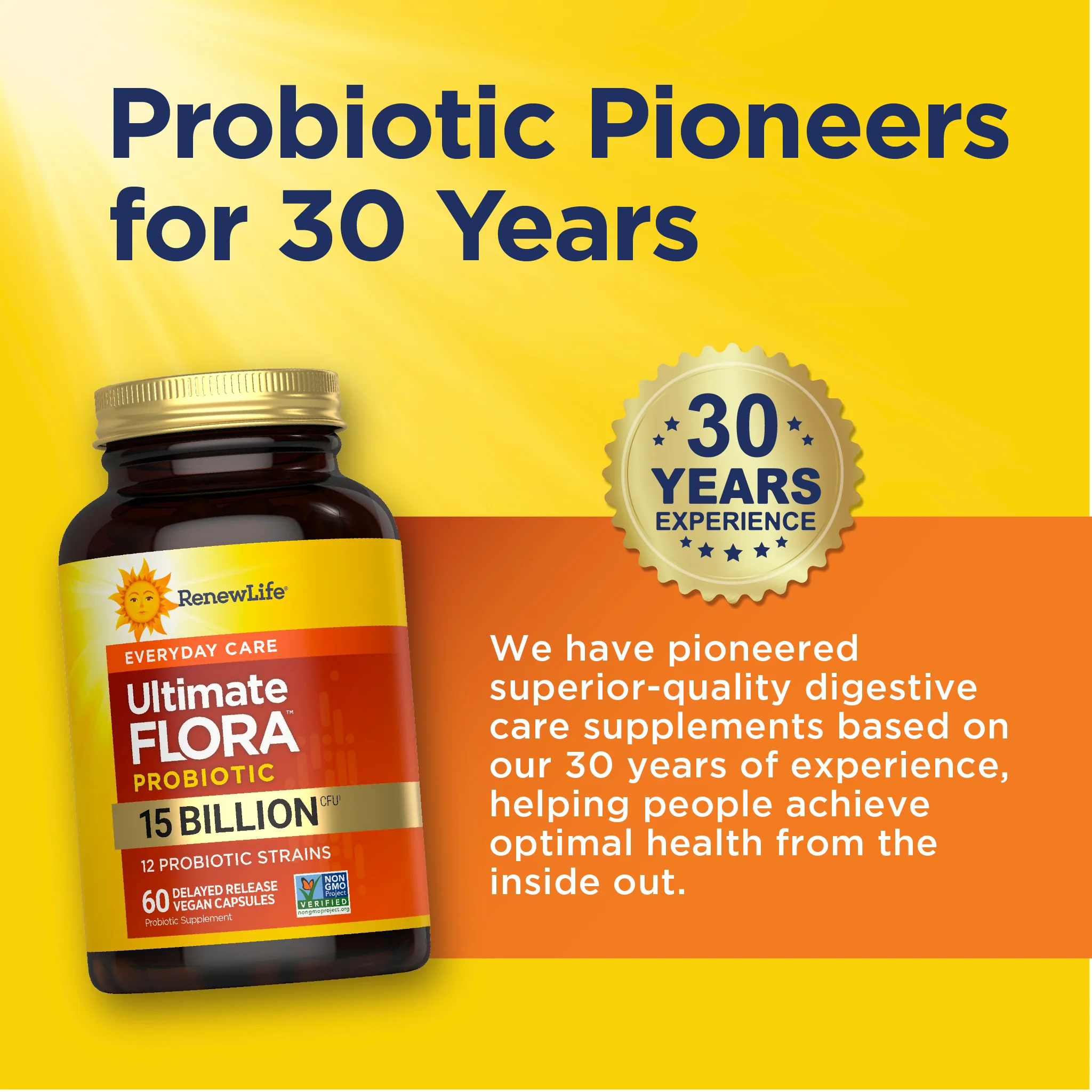 Ultimate Flora Everyday Care Probiotic 15 Billion, 60 Delayed Release Vegan Caps - Image 8