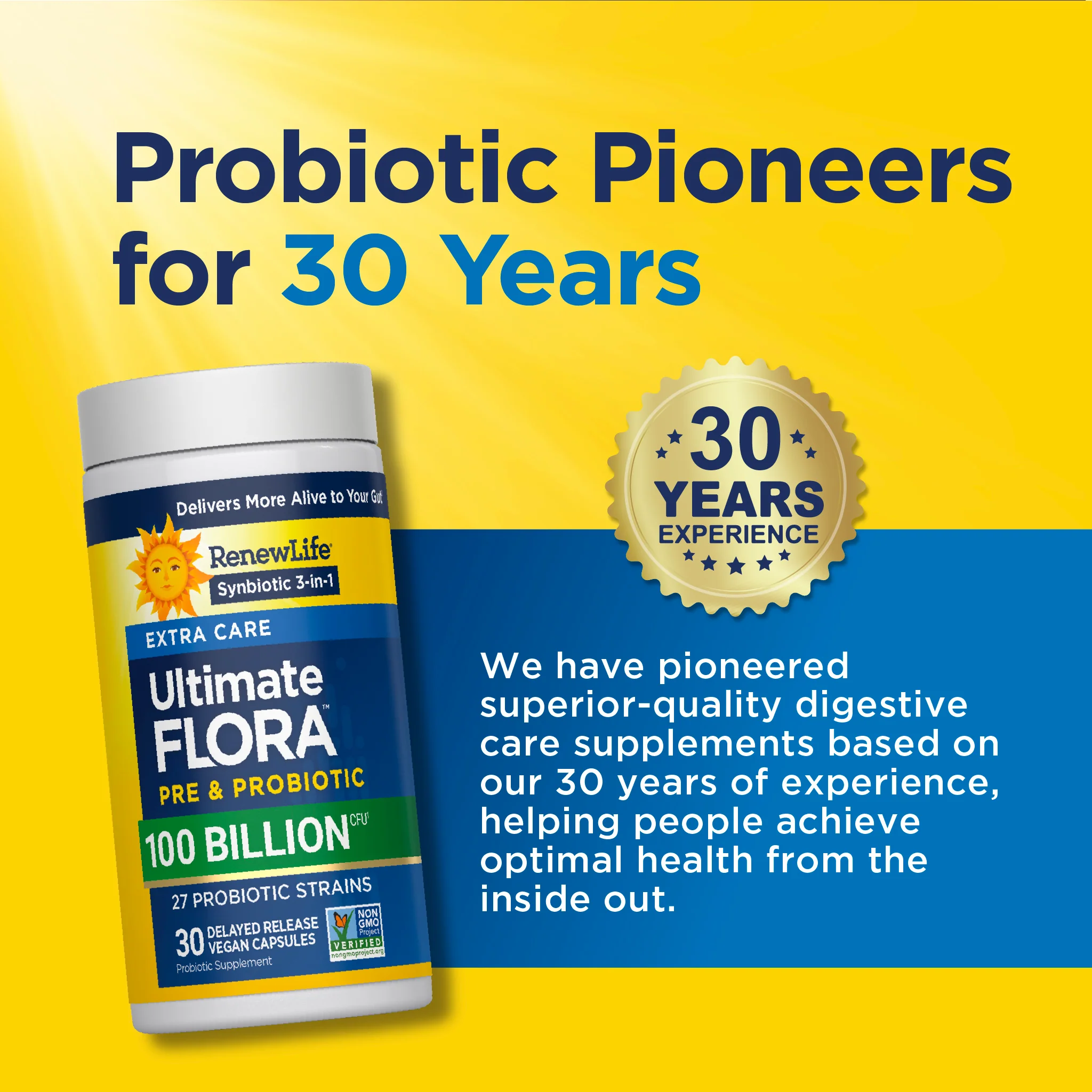 Ultimate Flora Extra Care Probiotic 100 Billion, 30 Delayed Release Vegan Caps - Image 8
