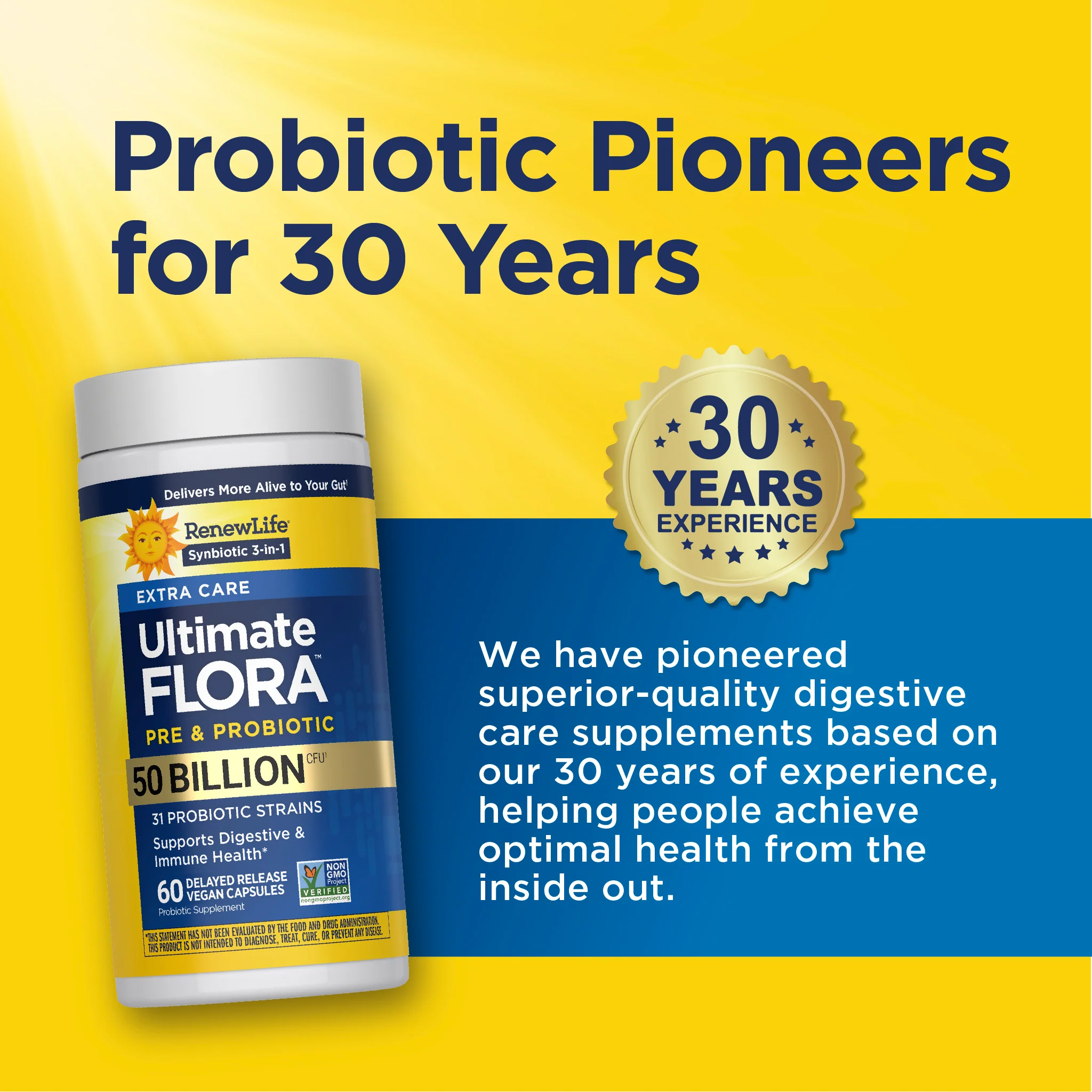 Ultimate Flora Extra Care Probiotic 50 Billion, 60 Delayed Release Vegan Caps - Image 8
