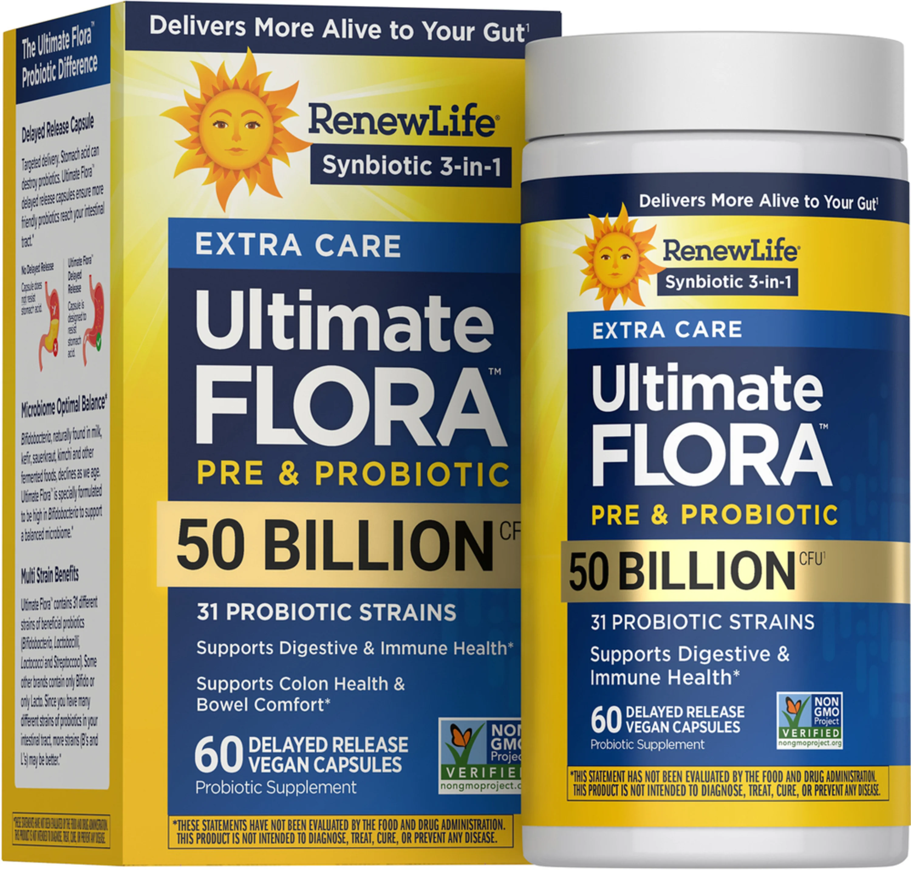 Ultimate Flora Extra Care Probiotic 50 Billion, 60 Delayed Release Vegan Caps - Image 9