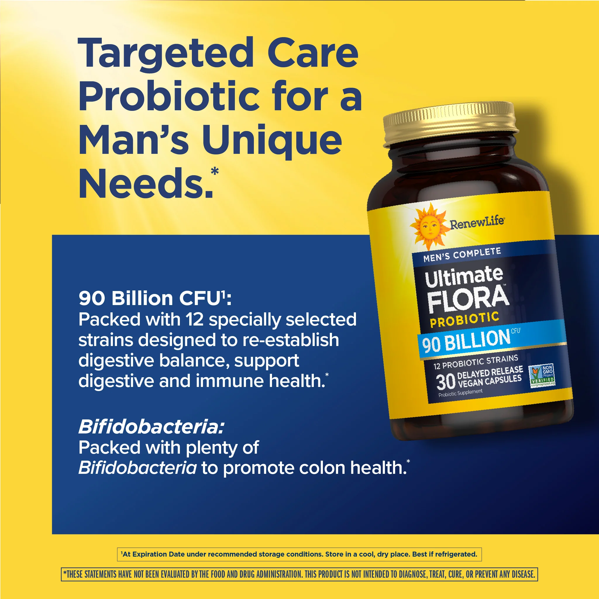 Ultimate Flora Men's Complete Probiotic 90 Billion, 30 Delayed Release Vegan Caps - Image 6
